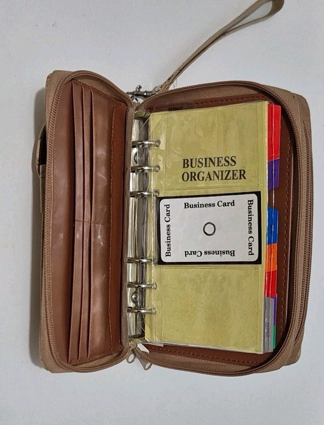 Vintage 1998-2001 Daily/Monthly 6 Ring Planner Attached Cell Phone Case 8″x6″