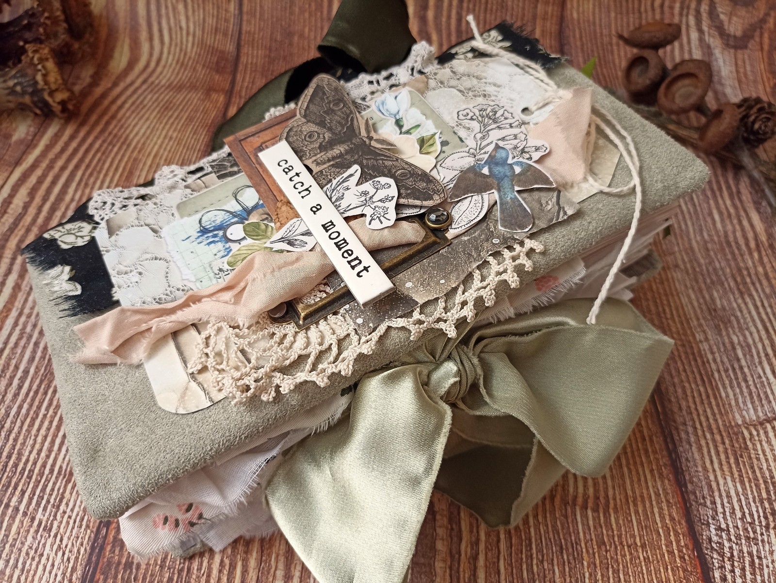 Junk Journal Handmad Forest Travel Notebook for Sale Botanical 8×4 in