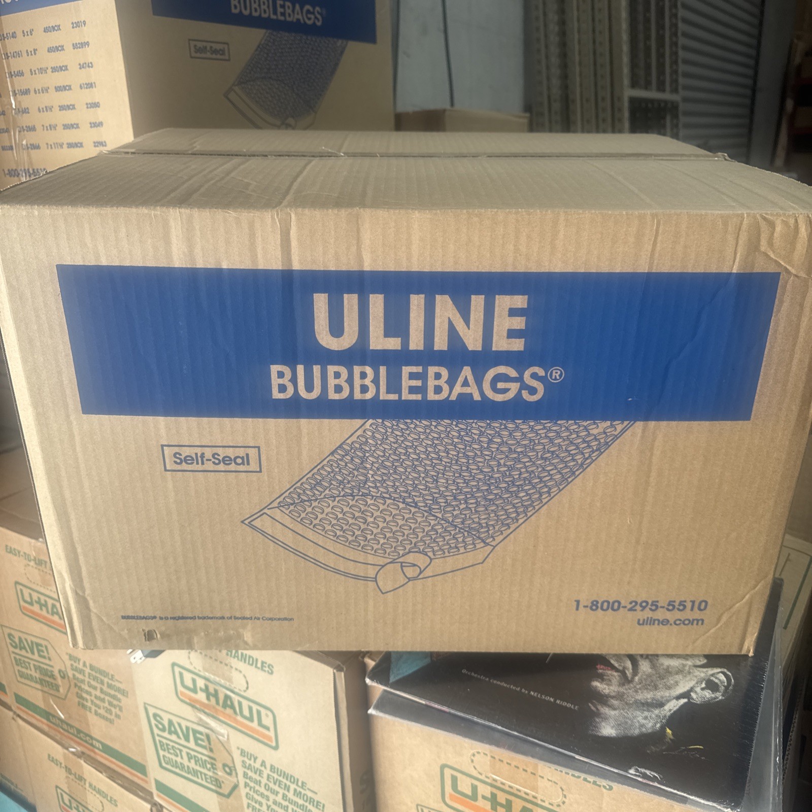 Uline S-680 Bubble Bags Clear 4 X 5 1/2 Self-Seal Shipping Bags Sealed Box