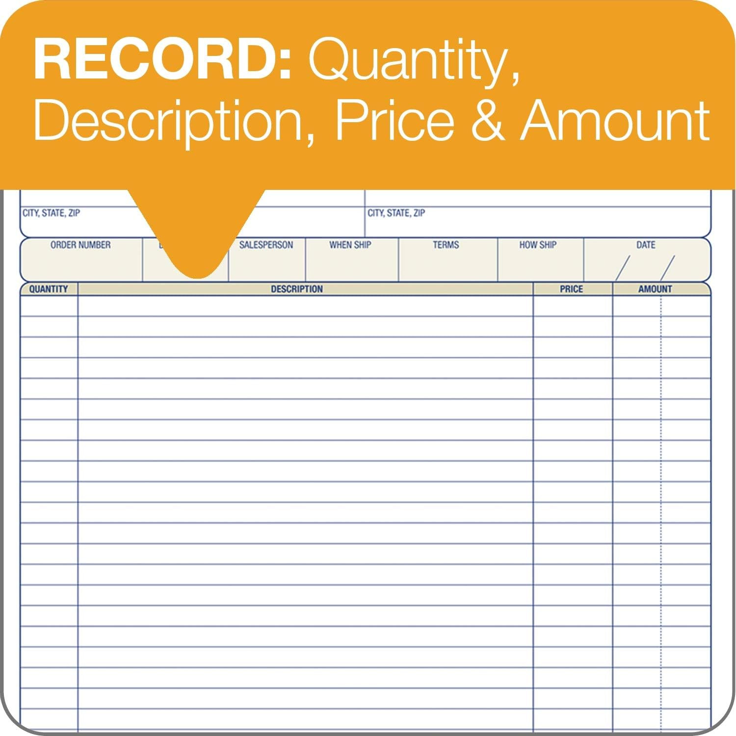 Adams Order Book, 2-Part, Carbonless, White/Canary, 8-3/8 X 10-11/16 Inches, 50