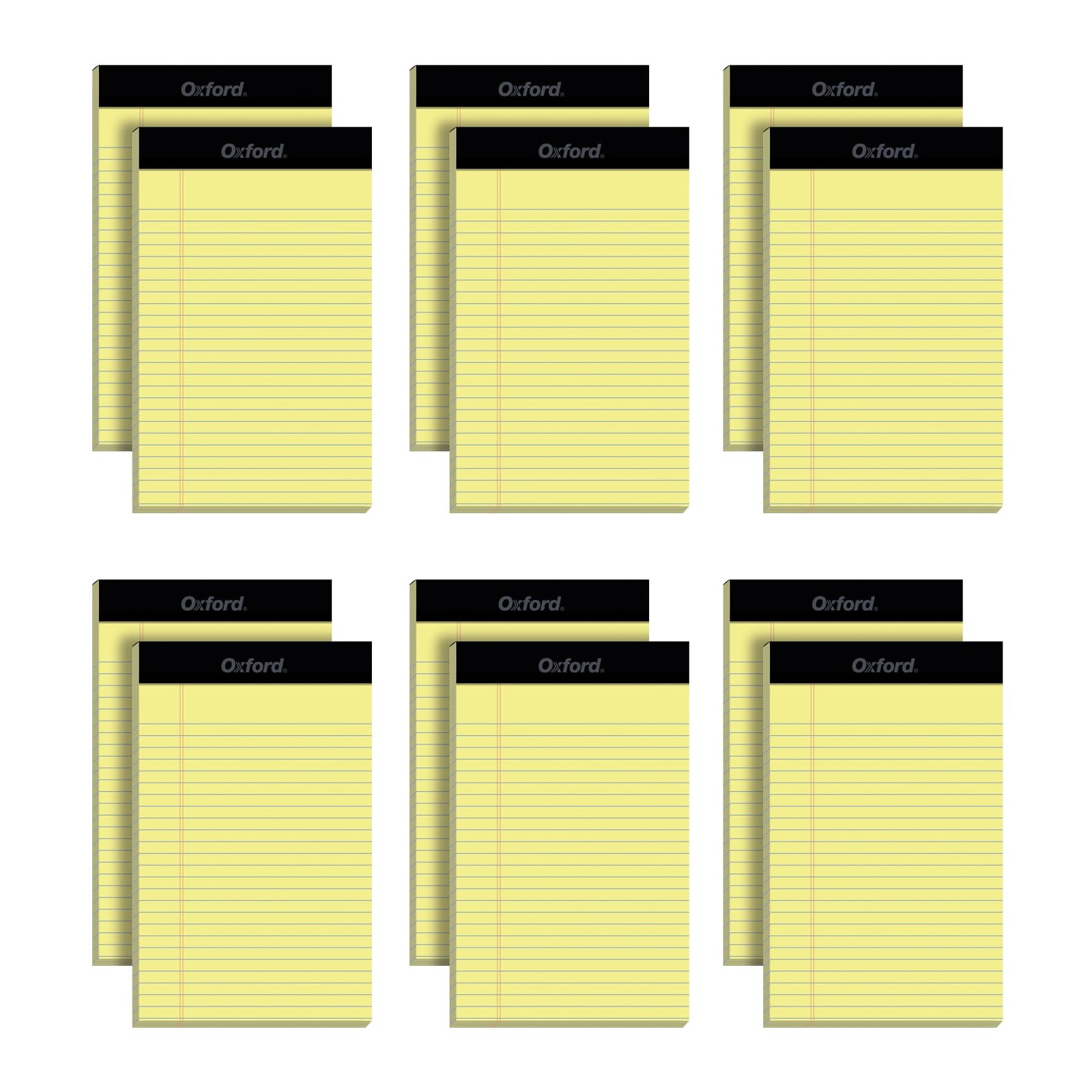 Oxford 5 x 8 Legal Pads, 12 Pack, Narrow Ruled, Perforated Canary Yellow Line…