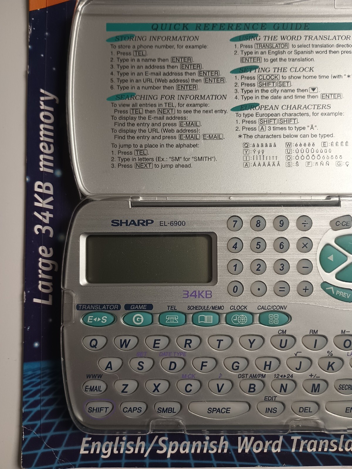 Vintage Sharp Electronic Personal Organizer 34KB EL-6900B New