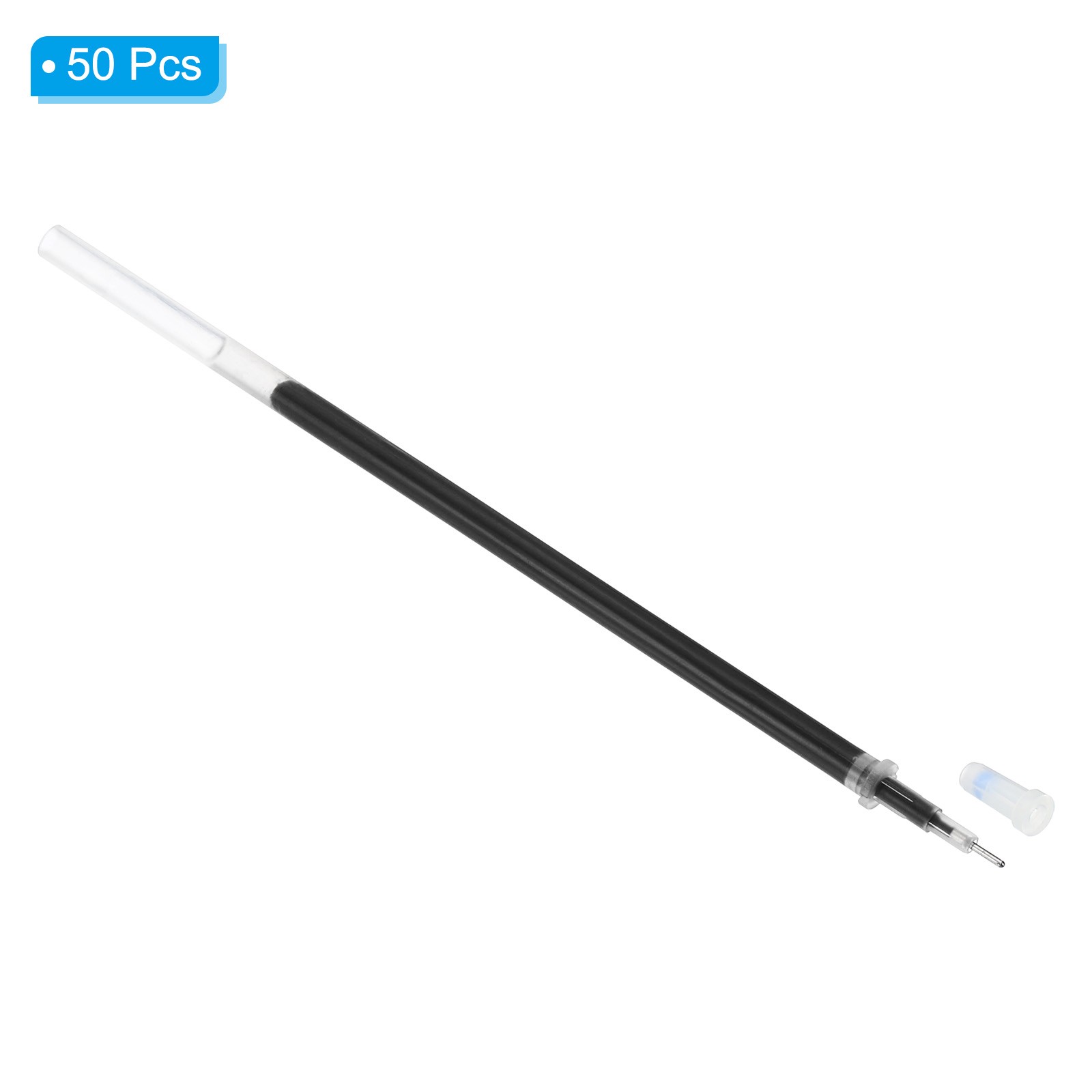 50Pcs 130mm Ballpoint Pen Refill 0.5mm Needle Tip Black Gel Ink Pen Refill