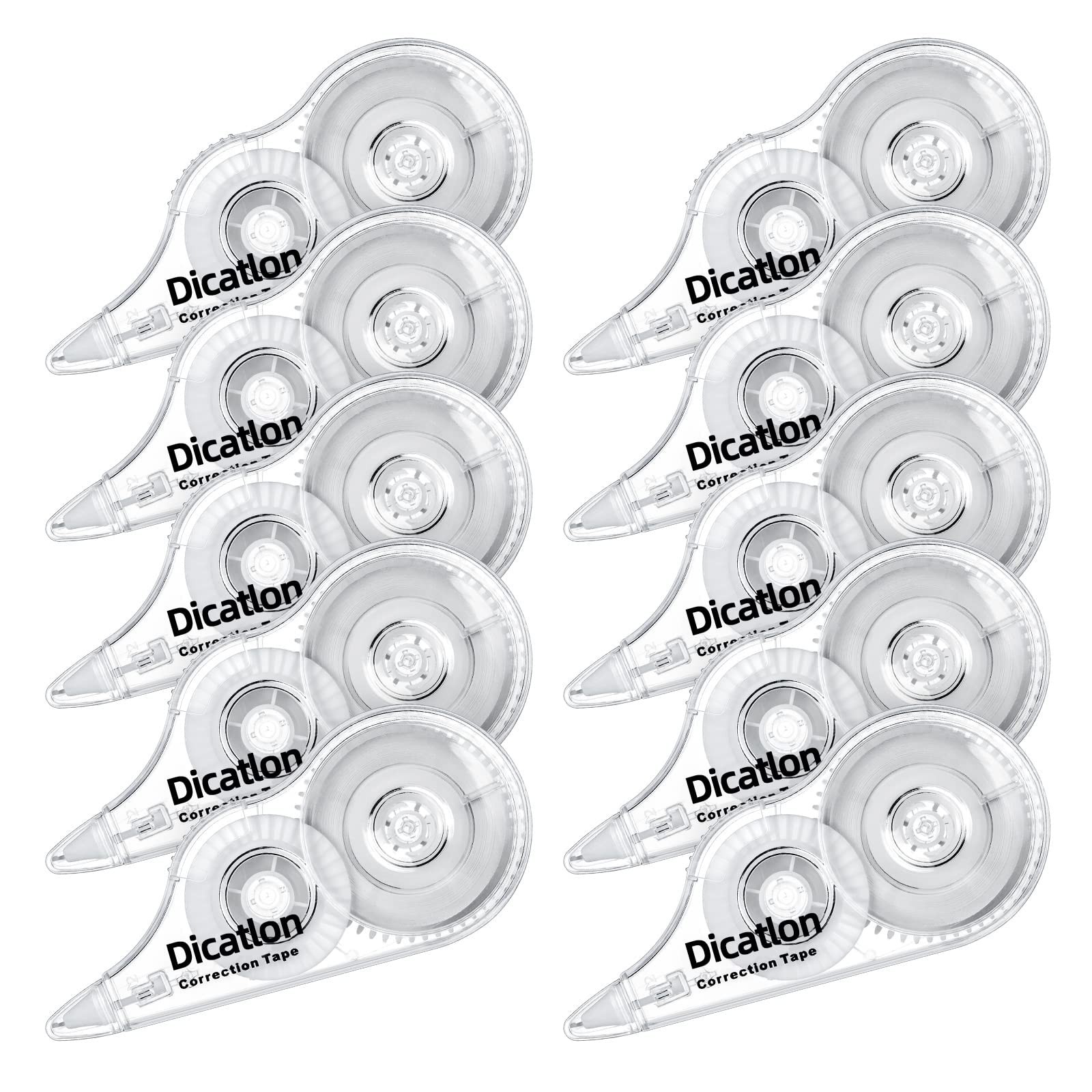 White Correction Tape 10 Pack, Easy Use Roller Applicator, Instant Dry, Jam F…