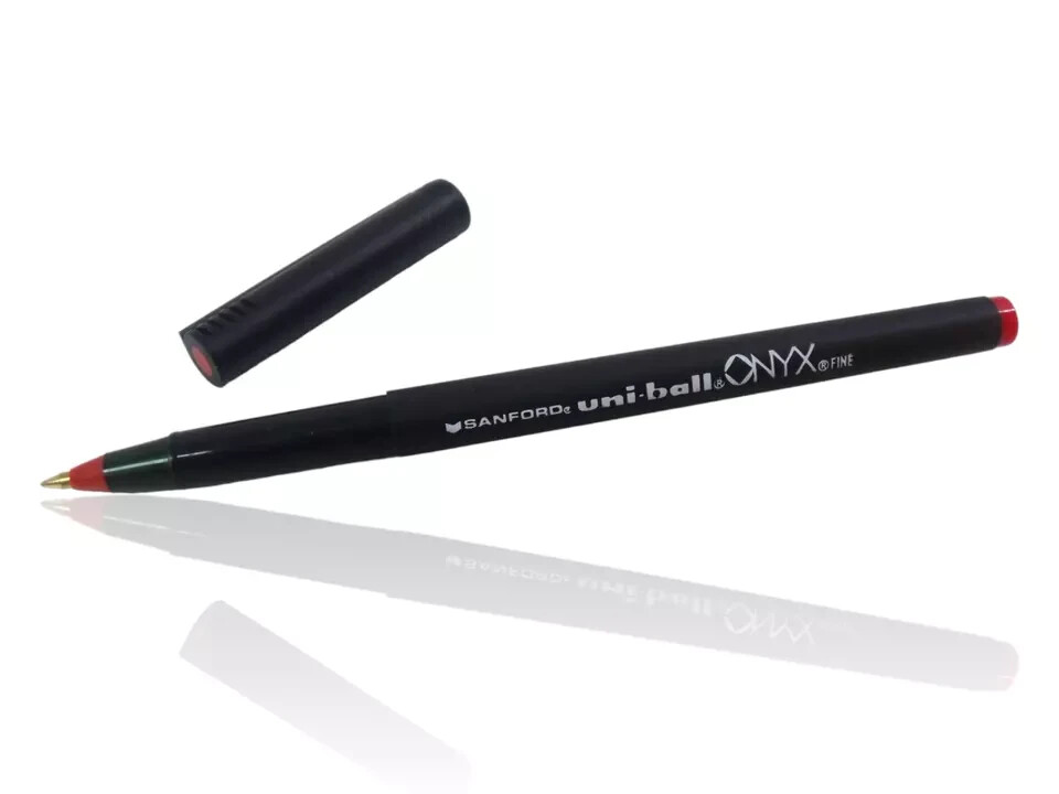 Uni-ball Onyx Red Ink Fine Point 0.7mm Roller Ball Pen, 1-Box, 12-Pens New
