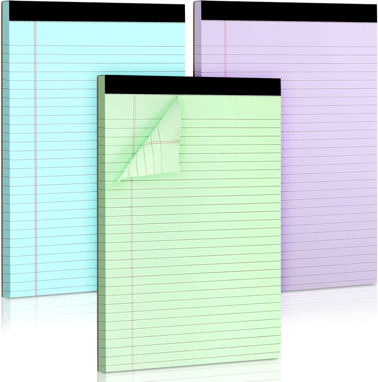 Colored Legal Pads, 3 Pack Writing Pads 8.5 X 11 Inch, Micro Perforated Notebook