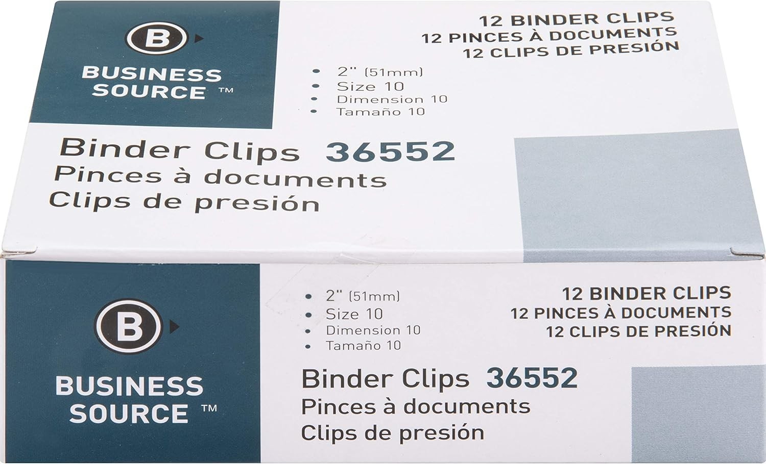 Fold-Back Binder Clips, Black, Large Pack of 12