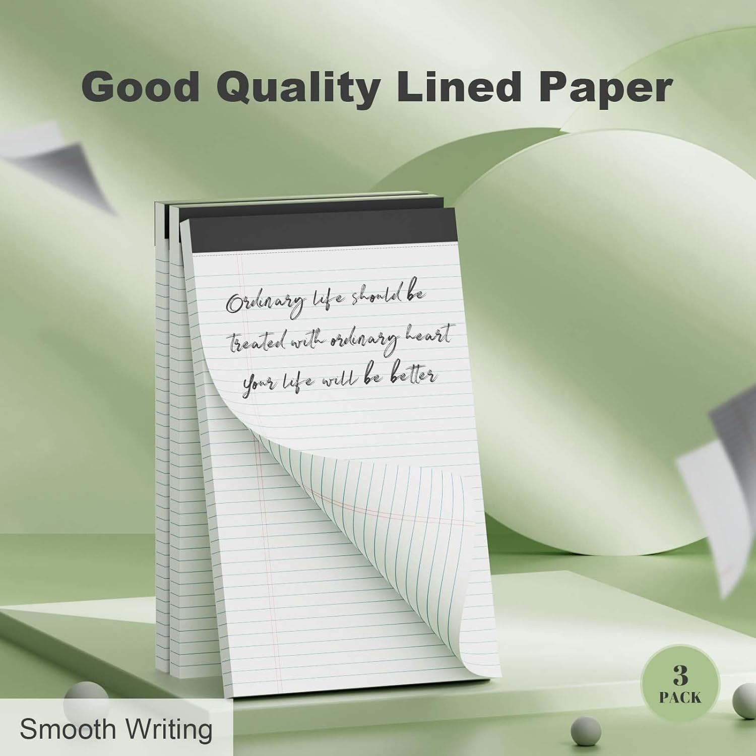 White Legal Pads 8.5 X 11 Narrow Ruled, 3 Pack Notepads College Ruled Pads of P