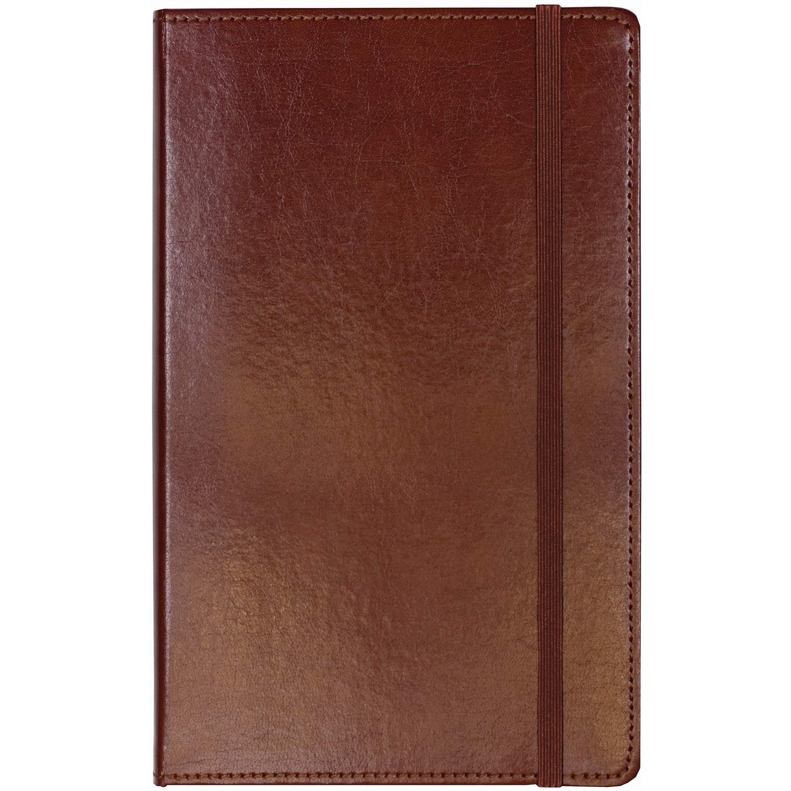 Bonded Leather Notebook, 240 Ruled Pages, 5X8.25 Inches, Brown