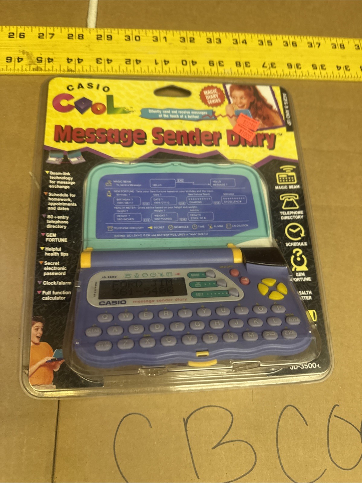 Vintage Casio Cool JD-3500 Digital Diary Message Sender Electronic Organizer NEW