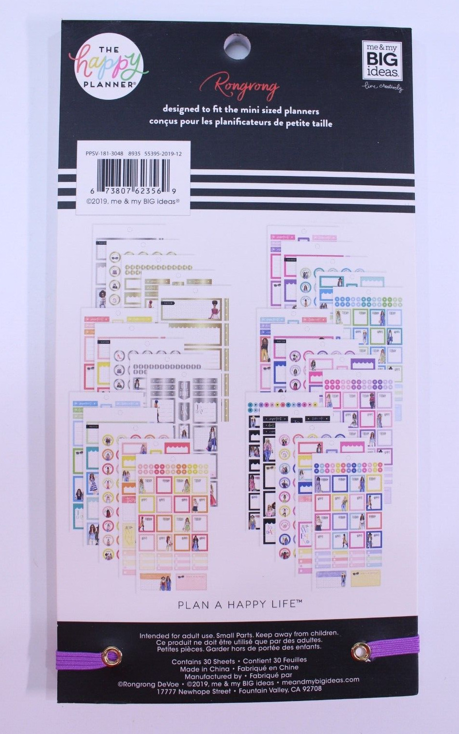 NEW The Happy Planner Sticker Sheet Book Mini Hobby Lobby EVERYDAY Rongrong 889
