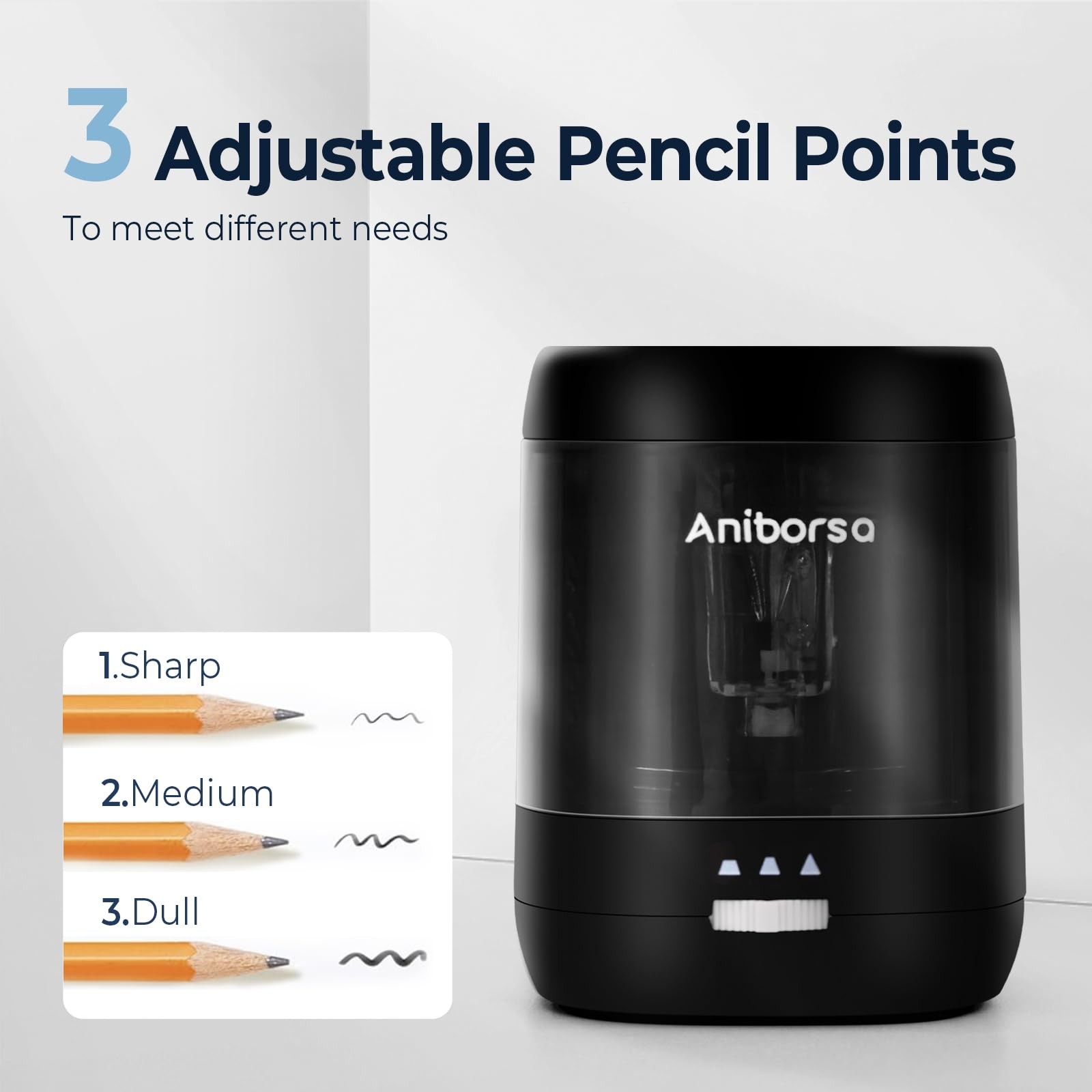 Electric Pencil Sharpener, USB & Battery Operated, Adjustable Nibs, Automatic…