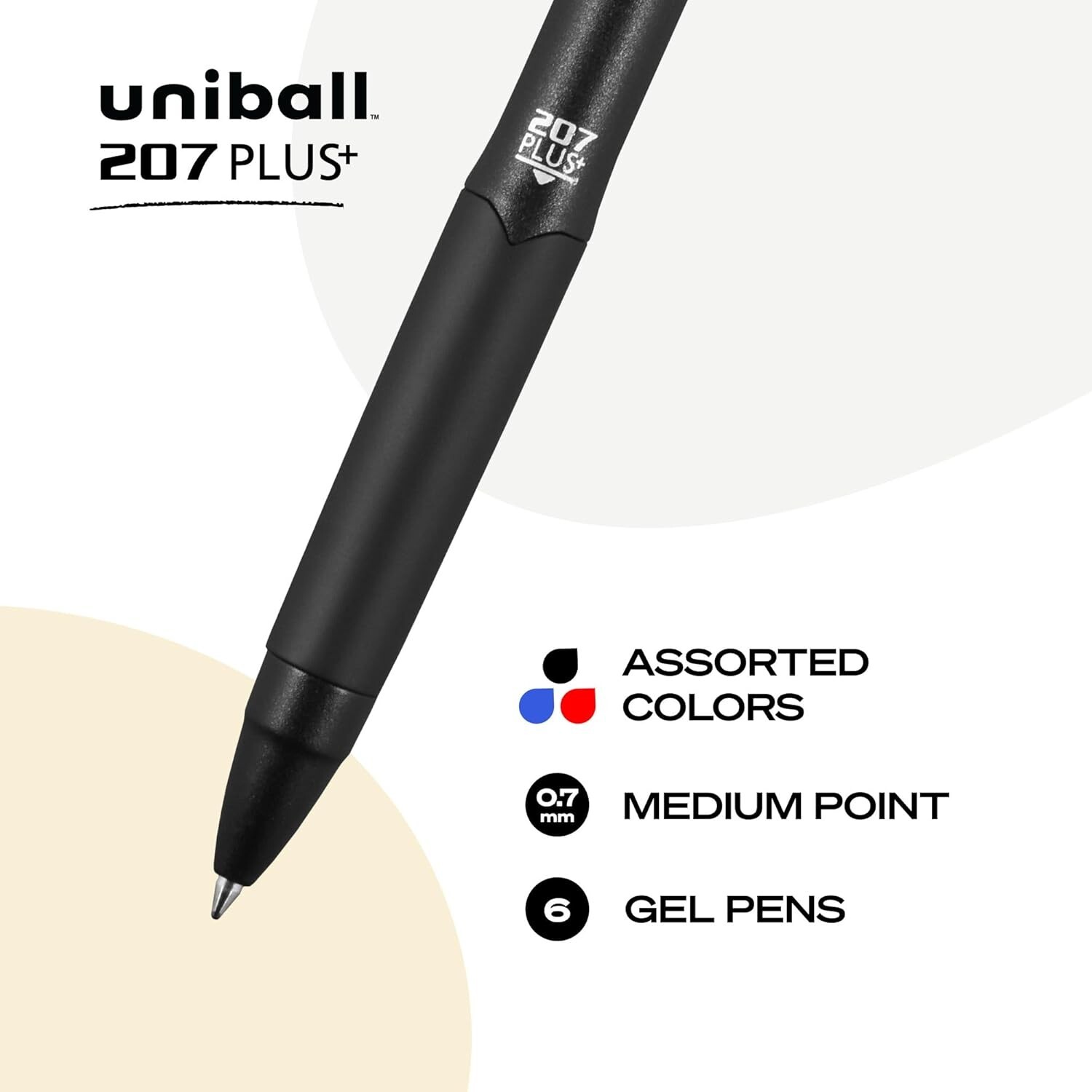 Uni-Ball 207PLUS+ Gel, 0.7MM, Asst Bus, 6pk – Multifunction Writing Instruments
