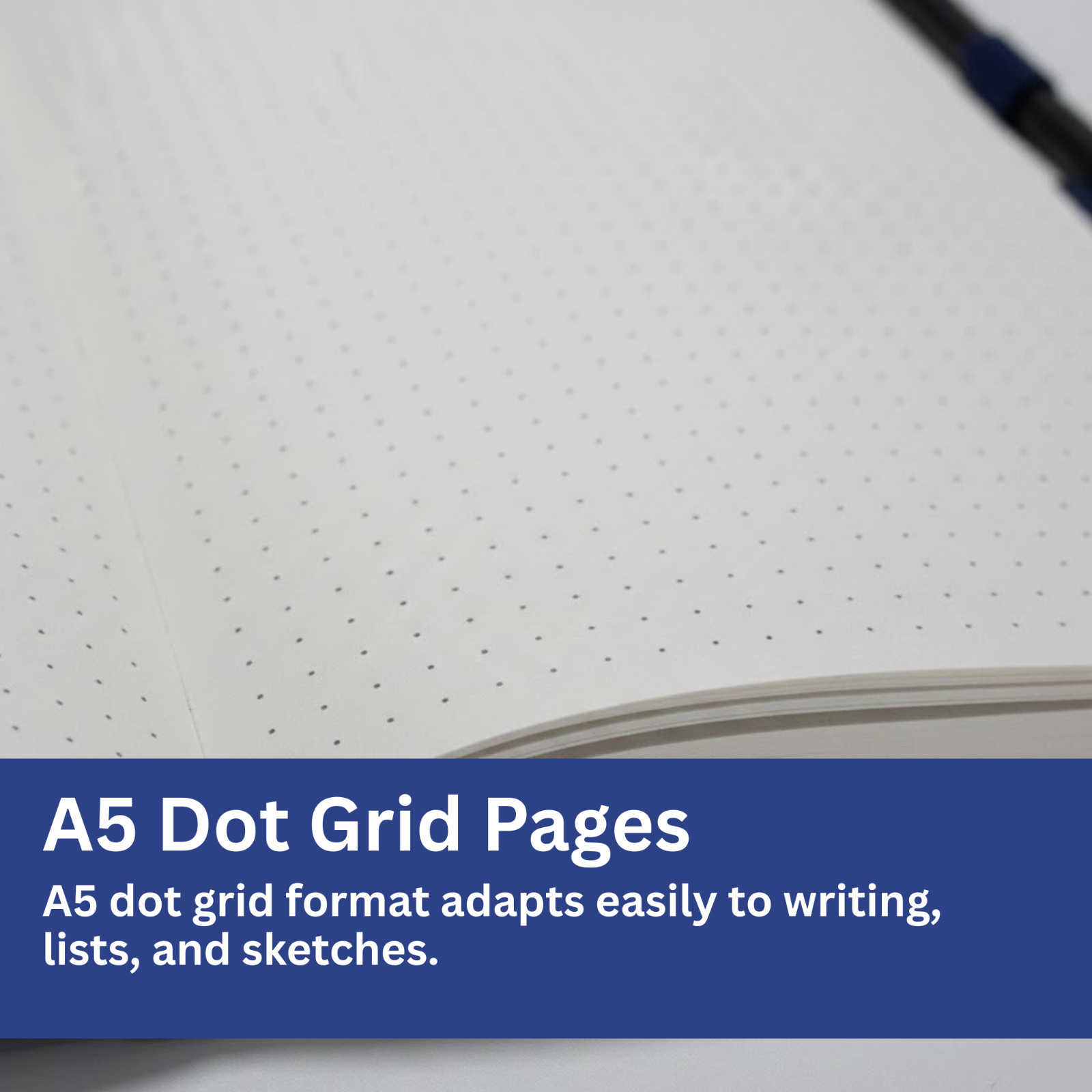 Thotical A5 Dot Grid Journal Hard Cover, Navy Blue – 192 Pages