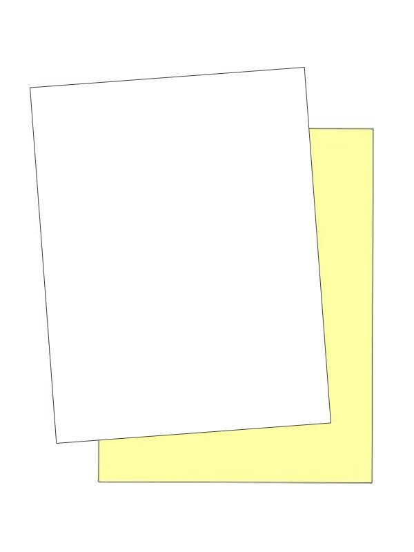 Carbonless Paper 2-Part, White & Canary, 5 Reams / 2500 Sheets (1250 sets)