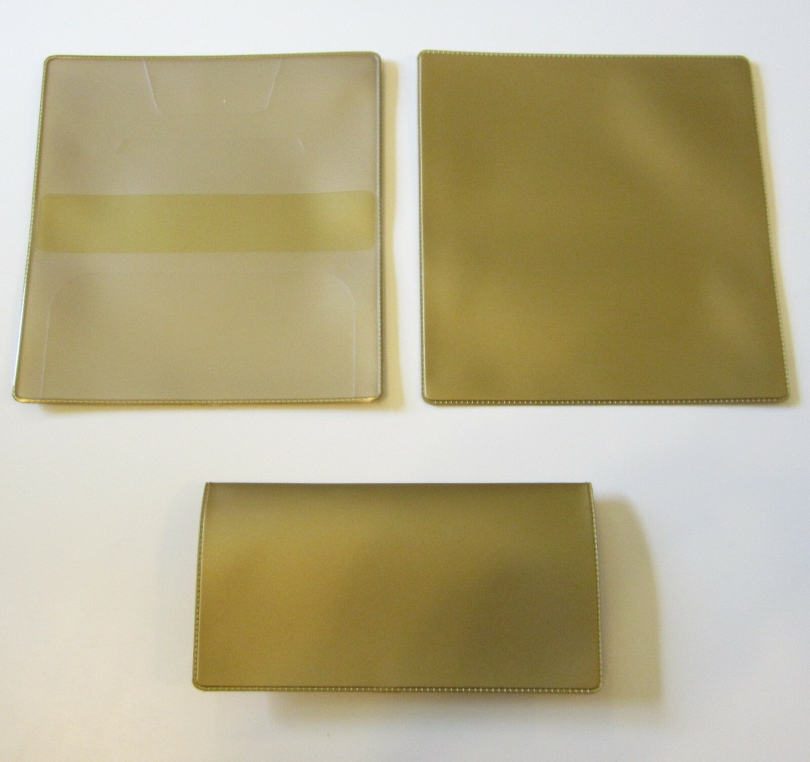 1 NEW GOLD VINYL CHECK BOOK COVER & 6 NEW CHECKBOOK TRANSACTION REGISTERS