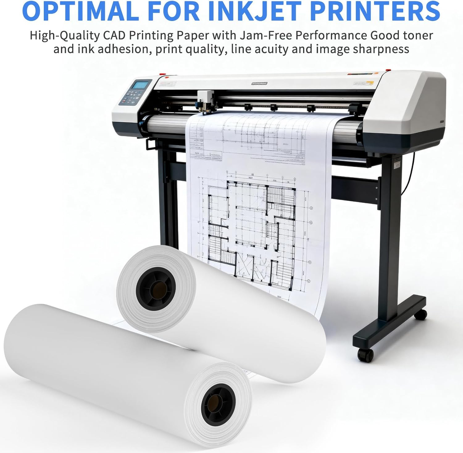 Wide Format Paper – 24″ X 150′ Plotter, 2 Roll CAD Bond, 20 Lb Bond, Paper on 2″