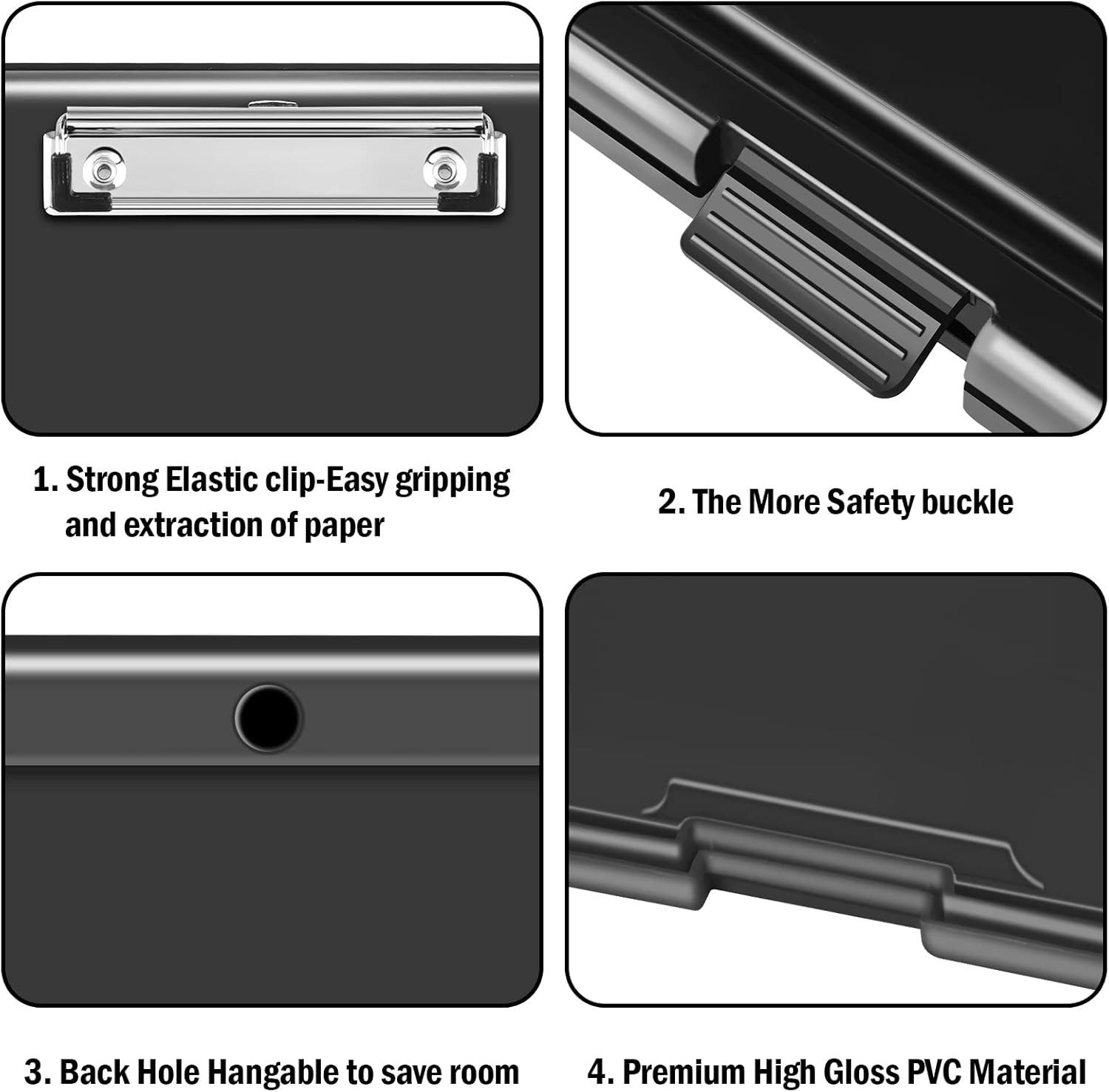 Clipboard with Storage, Clipboards 8.5×11 13″ x 9.6″ x 0.94″, Black-style2