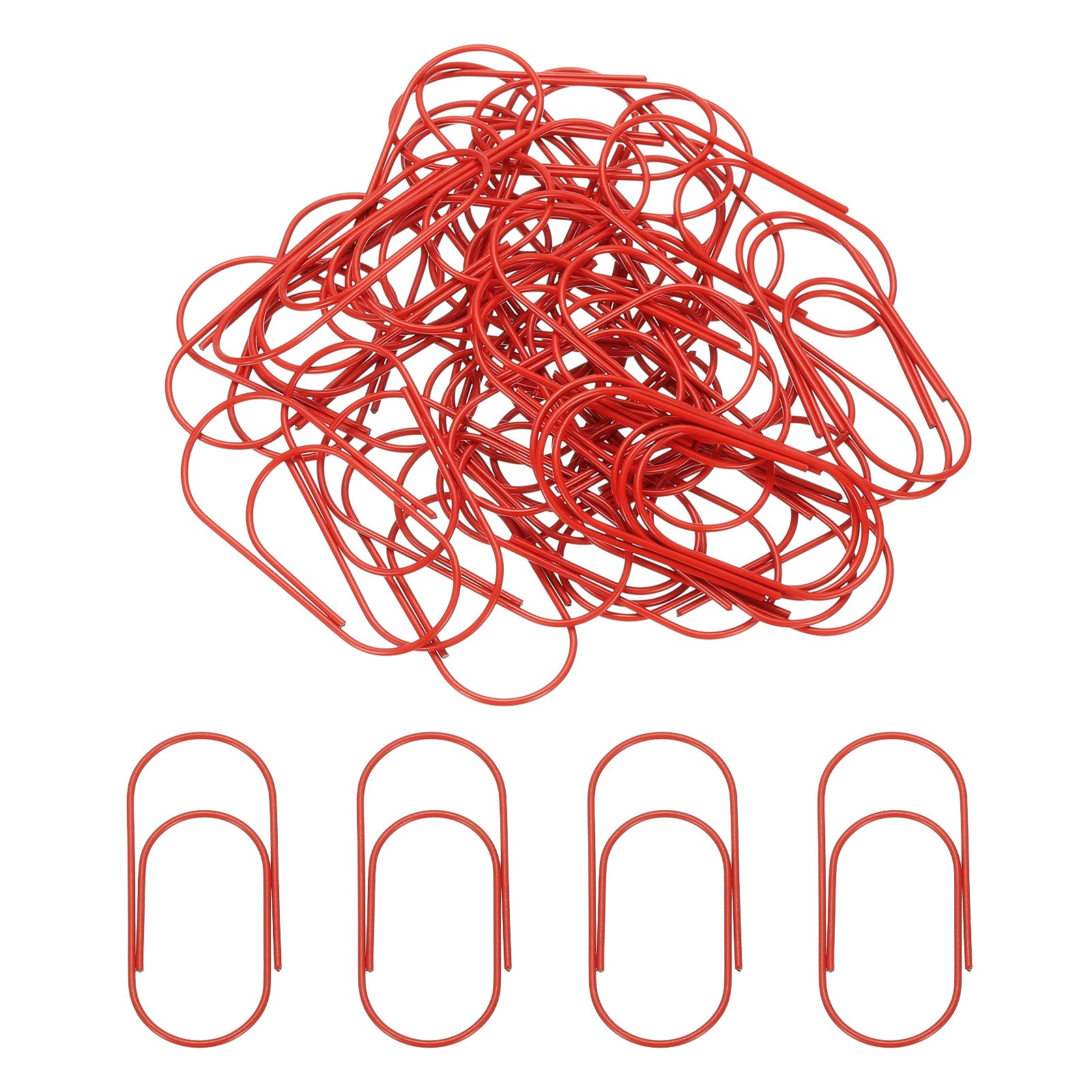 50pcs 2inch Paper Clip, 50mm Rust-proof Paper Clip Large Paper Clip, Red