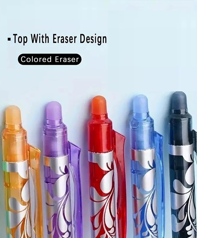 Erasable Gel Pens – Retractable (click) – 6 colors