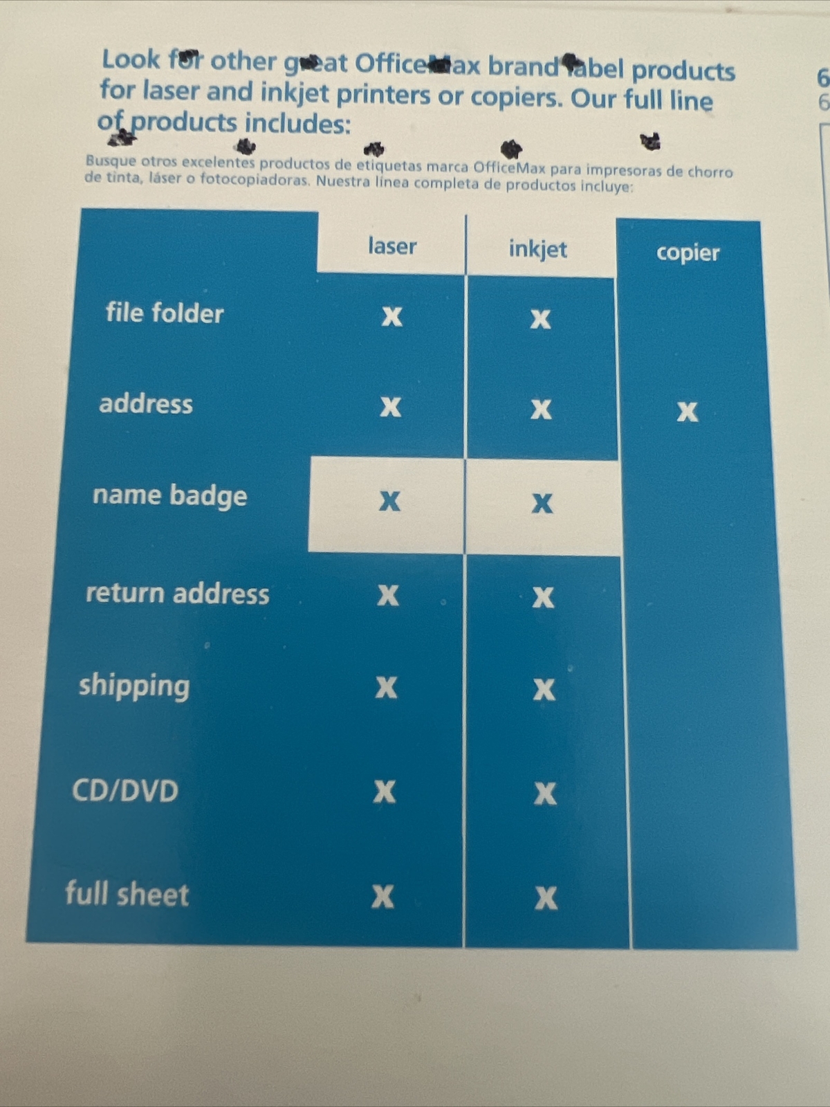 Office Max Laser Inkjet Name Badge Insert Refills 300 Inserts 50 Sheet 3″ x 4″