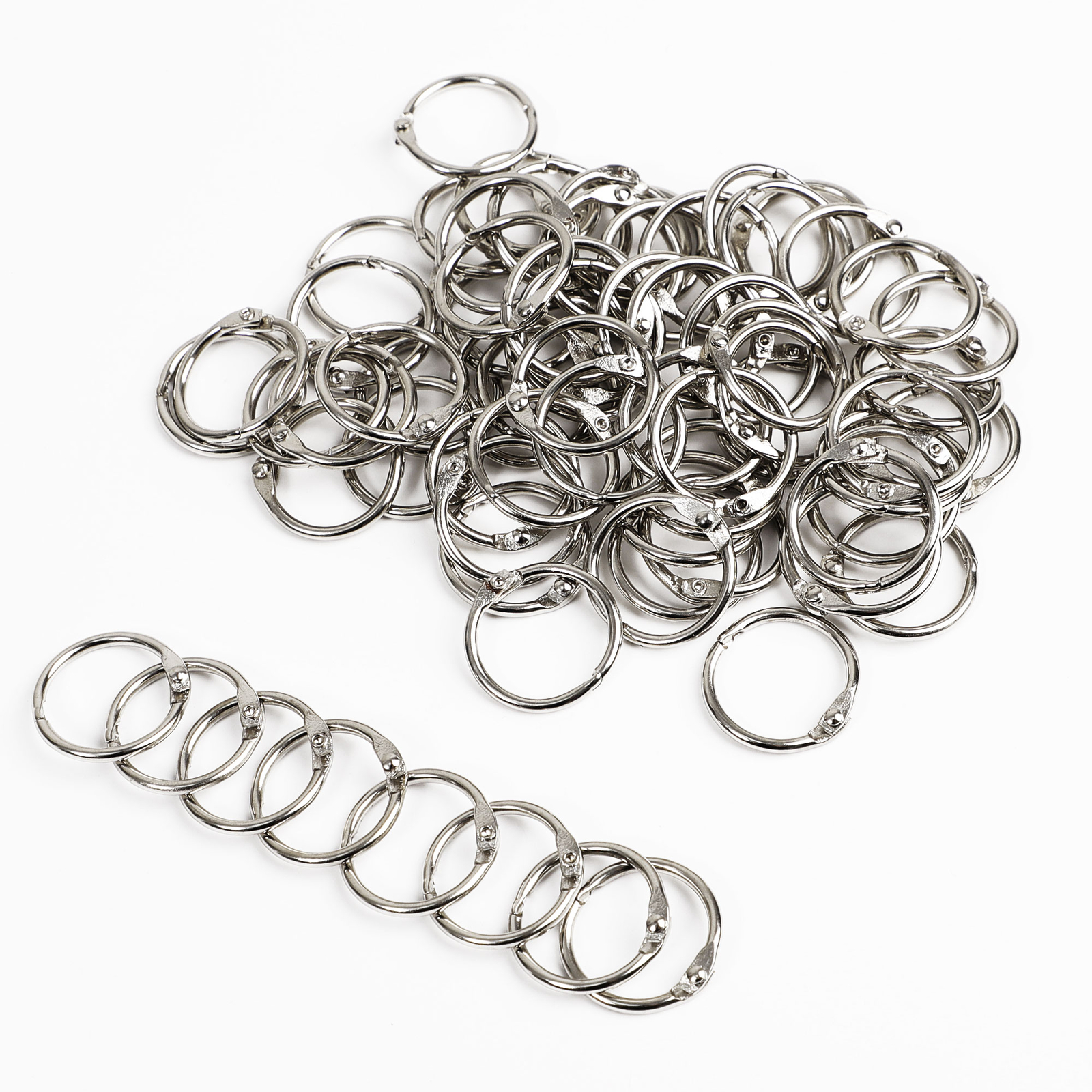 0.8″ Loose Leaf Binder Rings Metal 70pcs Office Book Rings Hinge Locking Rings