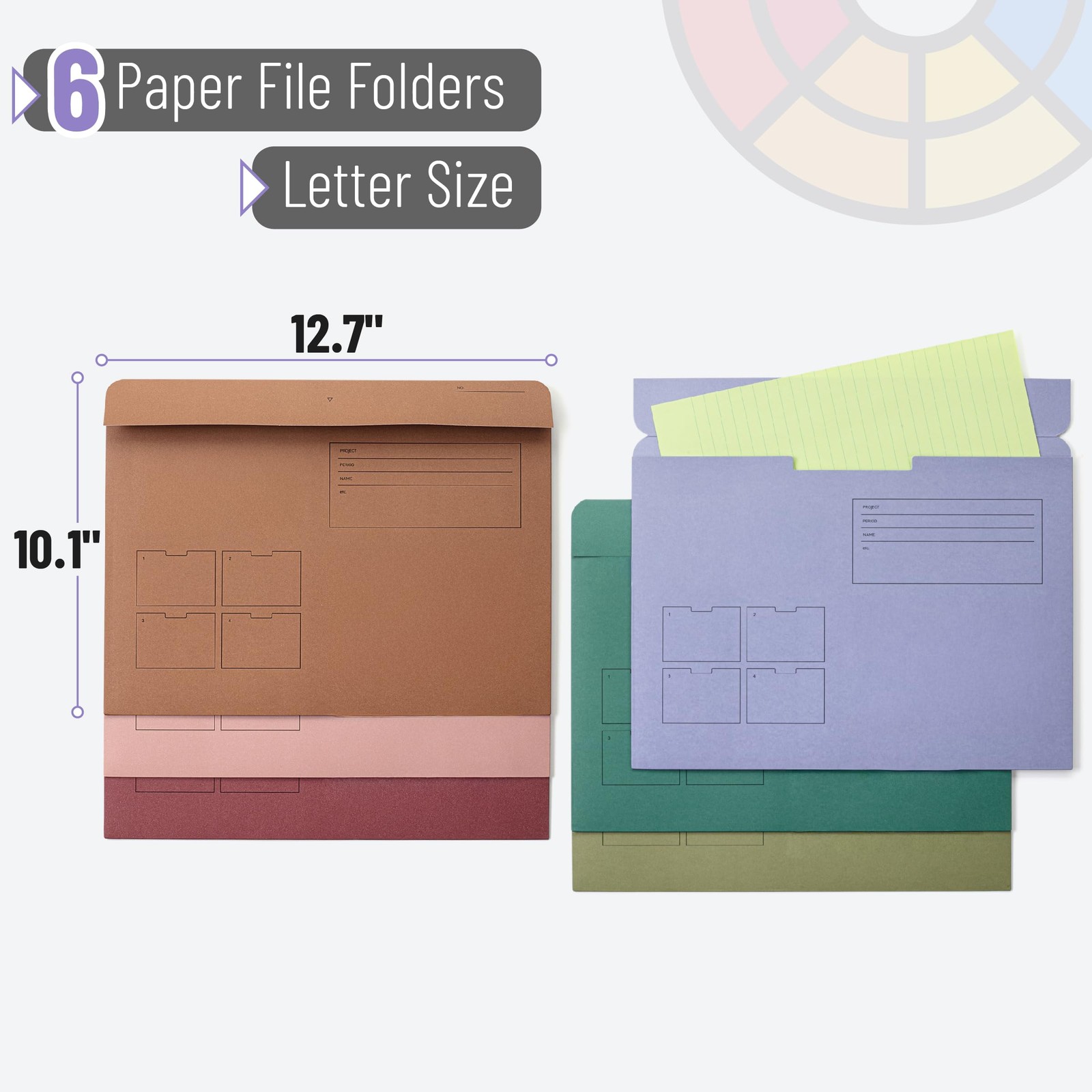 Paper Pocket File Folder, 6 Pack, Assorted Colors, Letter Size, File Jacket …