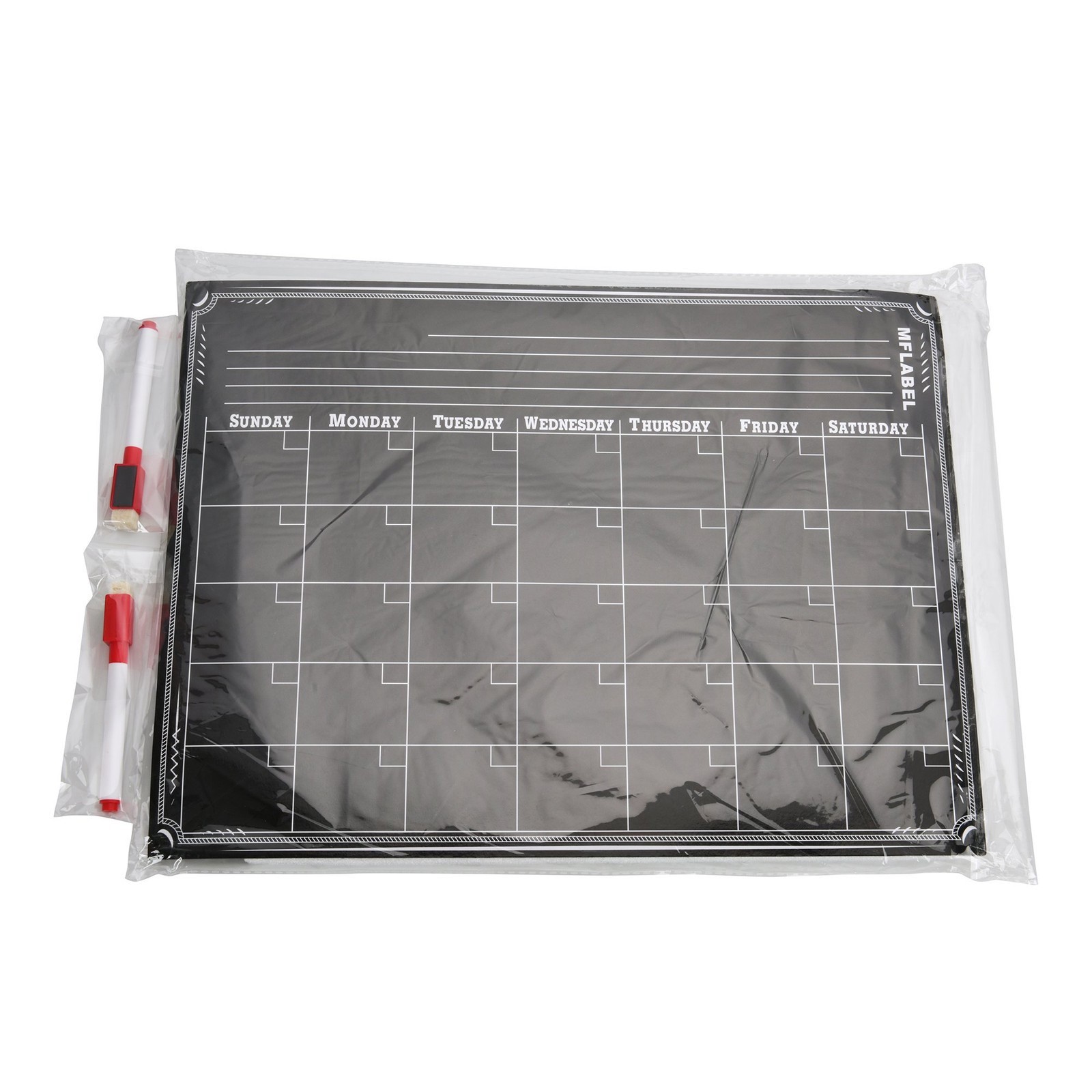 16″ x 12″ Dry Erase Boards Magnetic Refrigerator Message Flexible Black Calendar