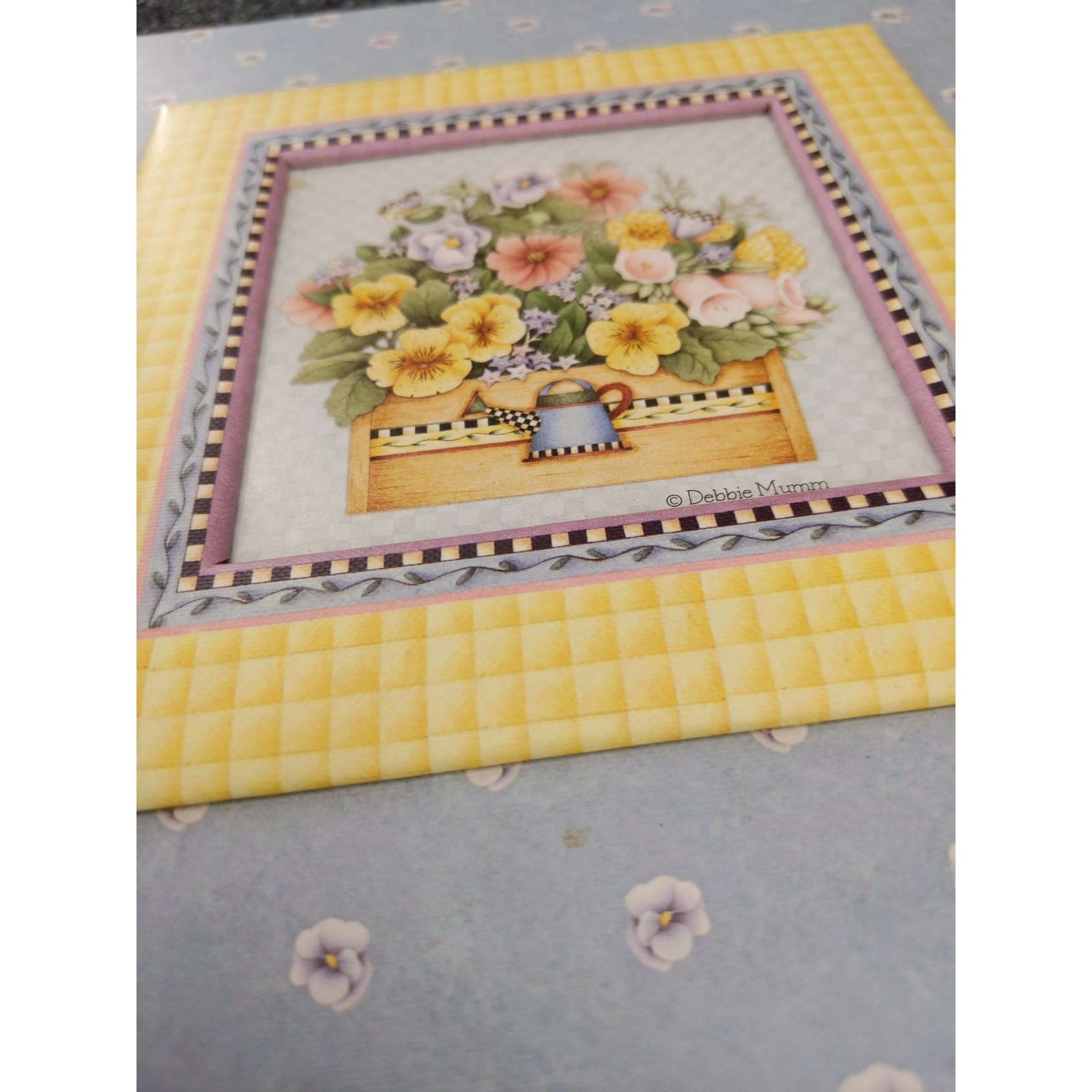 Debbie Mumm Greeting Card Organizer Address Book Blue Floral Spring Bouquet 2003