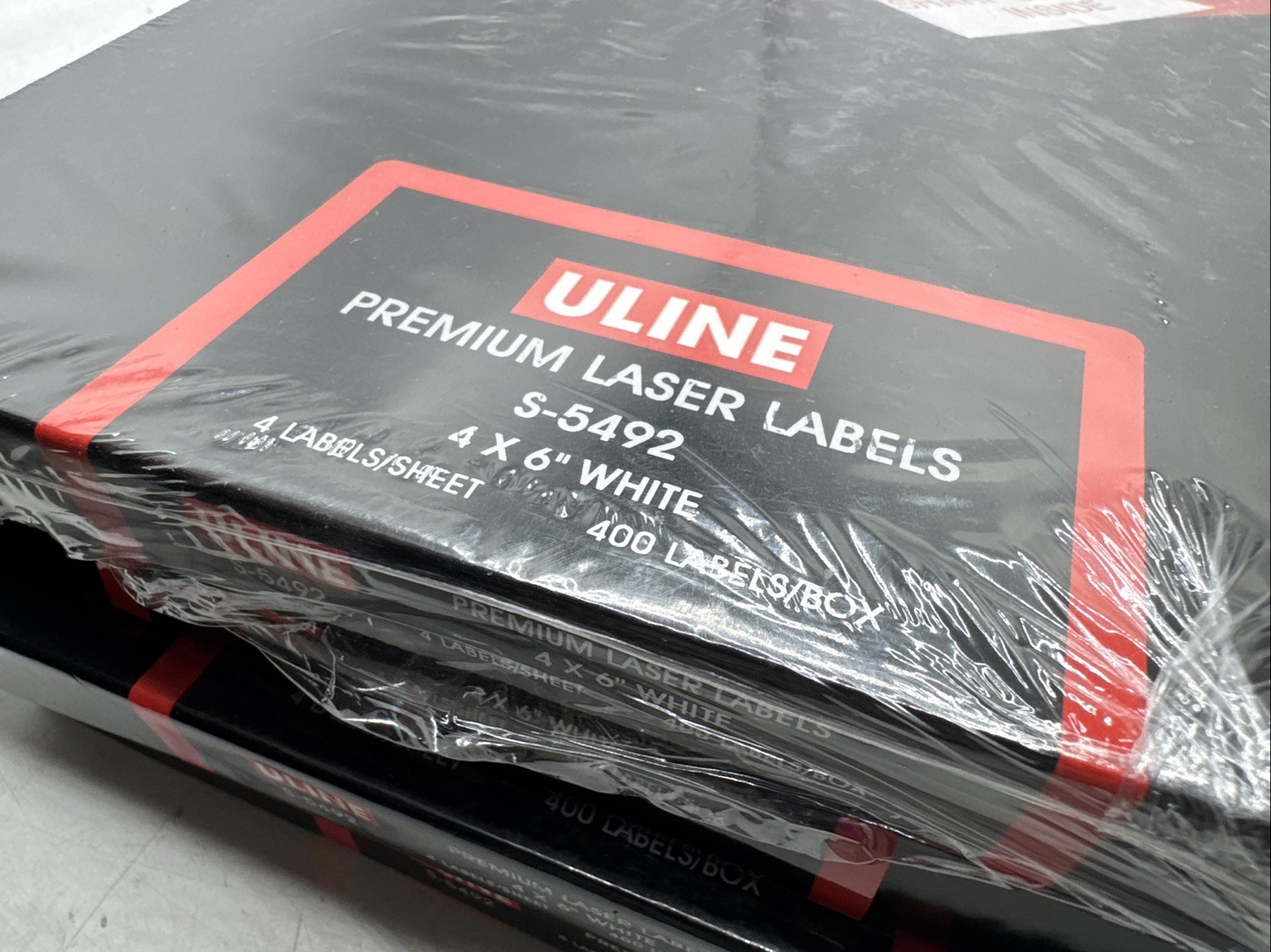 Premium Uline Laser Labels S-5492 4″x6″ White One Sealed 3 Open Boxes About 1400