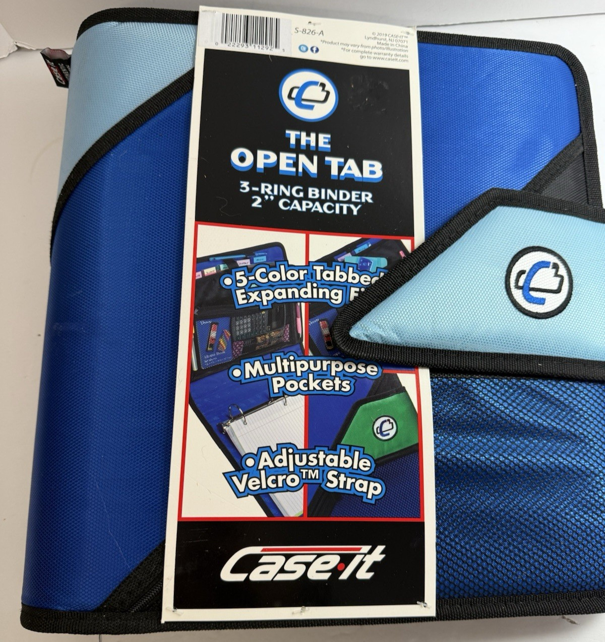 Case It Blue and Black Open Tab 3 Ring Binder 2-inch Capacity NEW with Tags