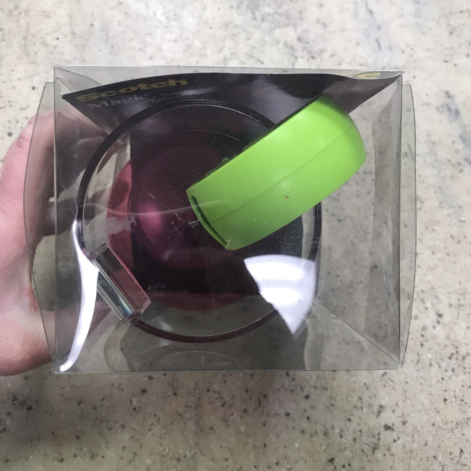 NIP Scotch Desktop Magic Tape Dispenser – Cosmo Cocktail Glass – W/ Tape! Clear