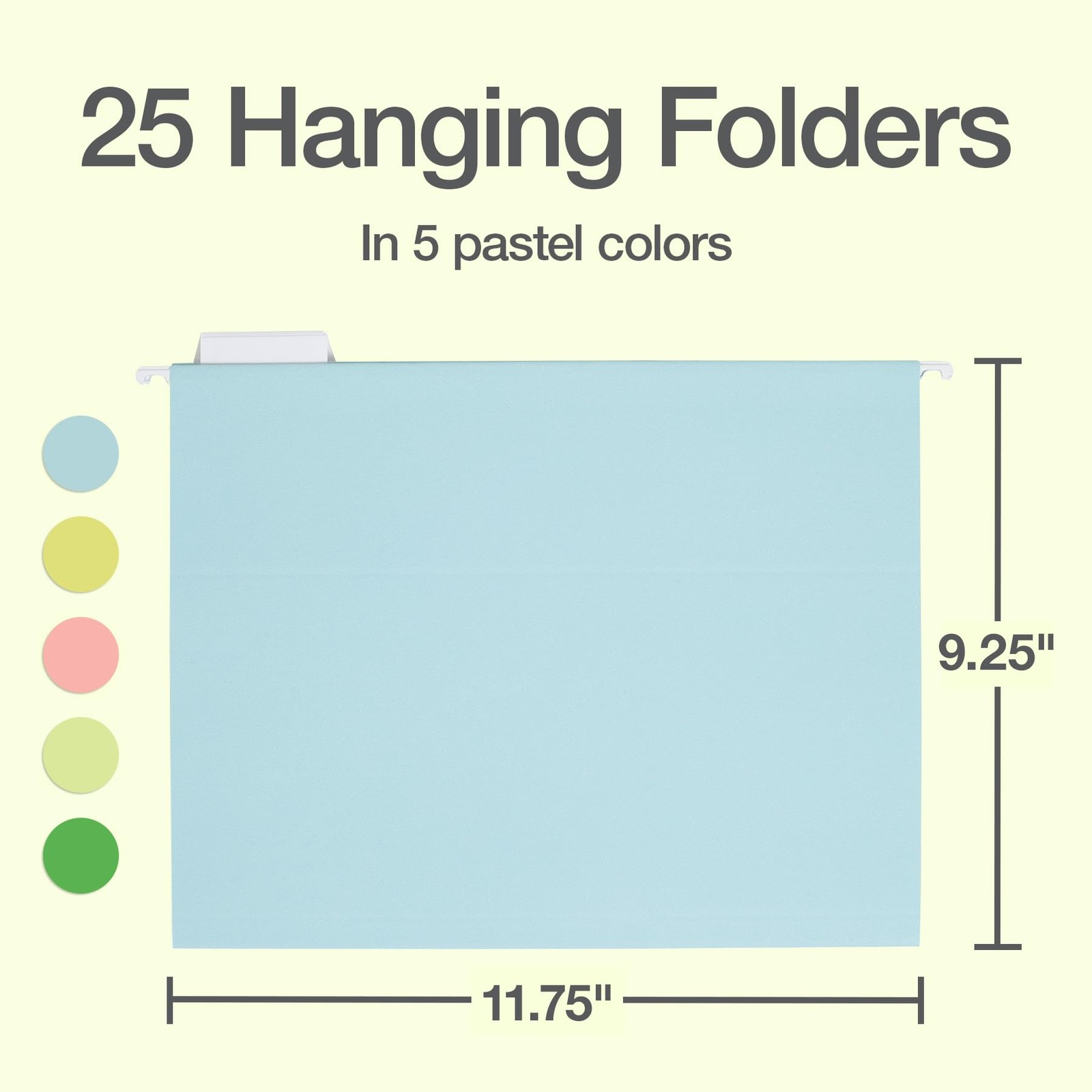 Oxford Hanging File Folders, 25 Pack, Letter Size (8.5″ Letter, Pastel Colors