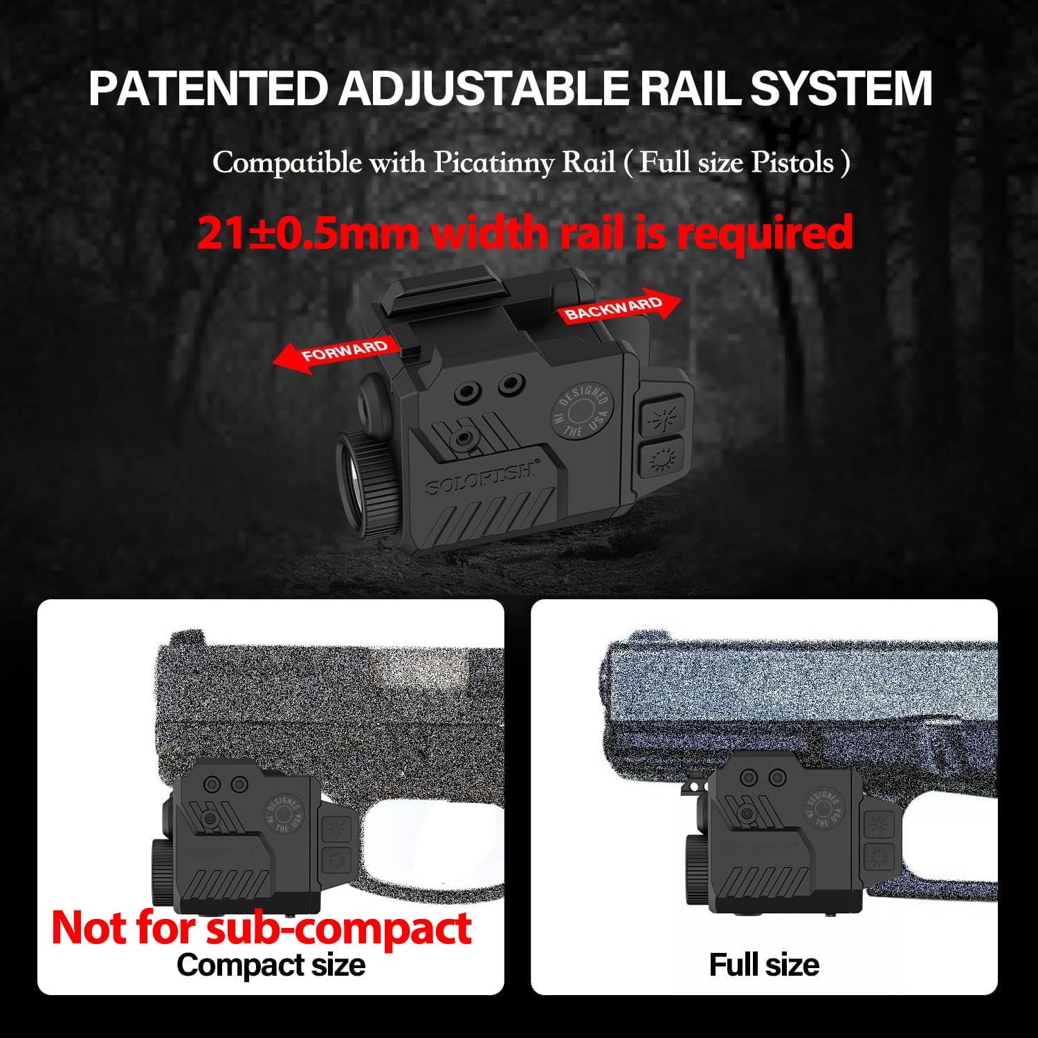 Solofish 800 Lumens Pistol Light Laser Combo, Strobe Green Combo