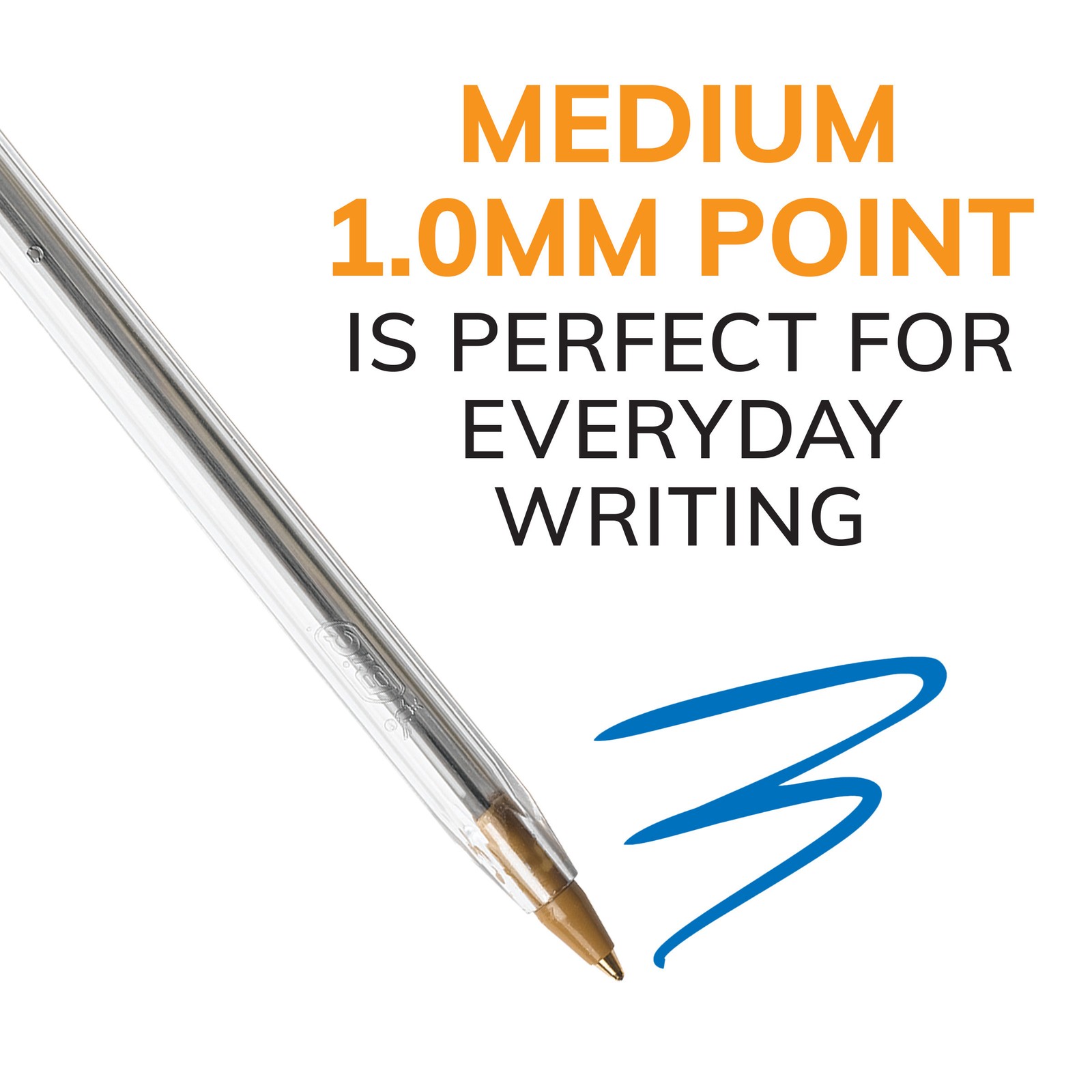 BIC Cristal Xtra Smooth Blue Ballpoint Pens, Medium Point 1.0mm, 500-Count Pack