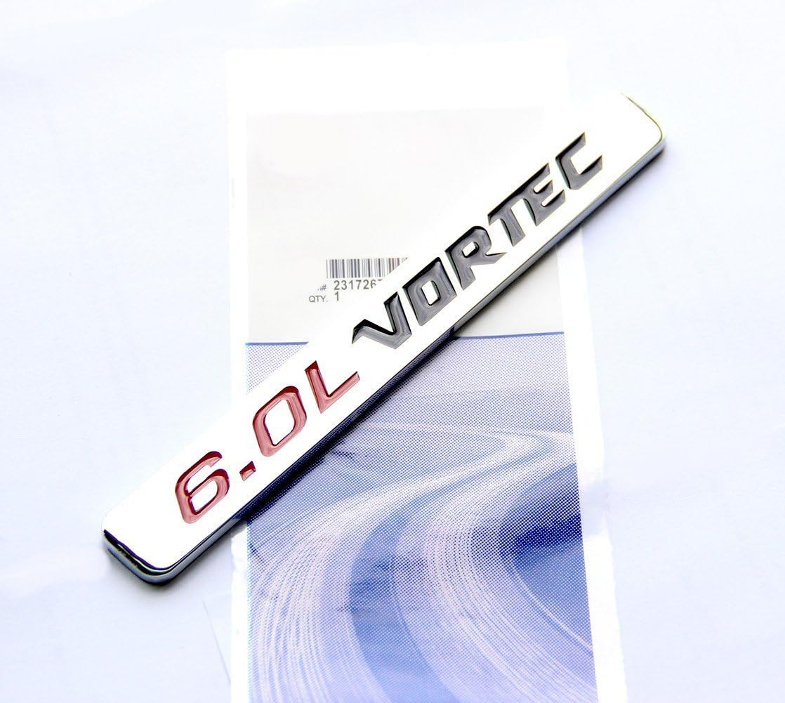 Paquete de 2 emblemas Vortec OEM 6.0L compatibles con 3D