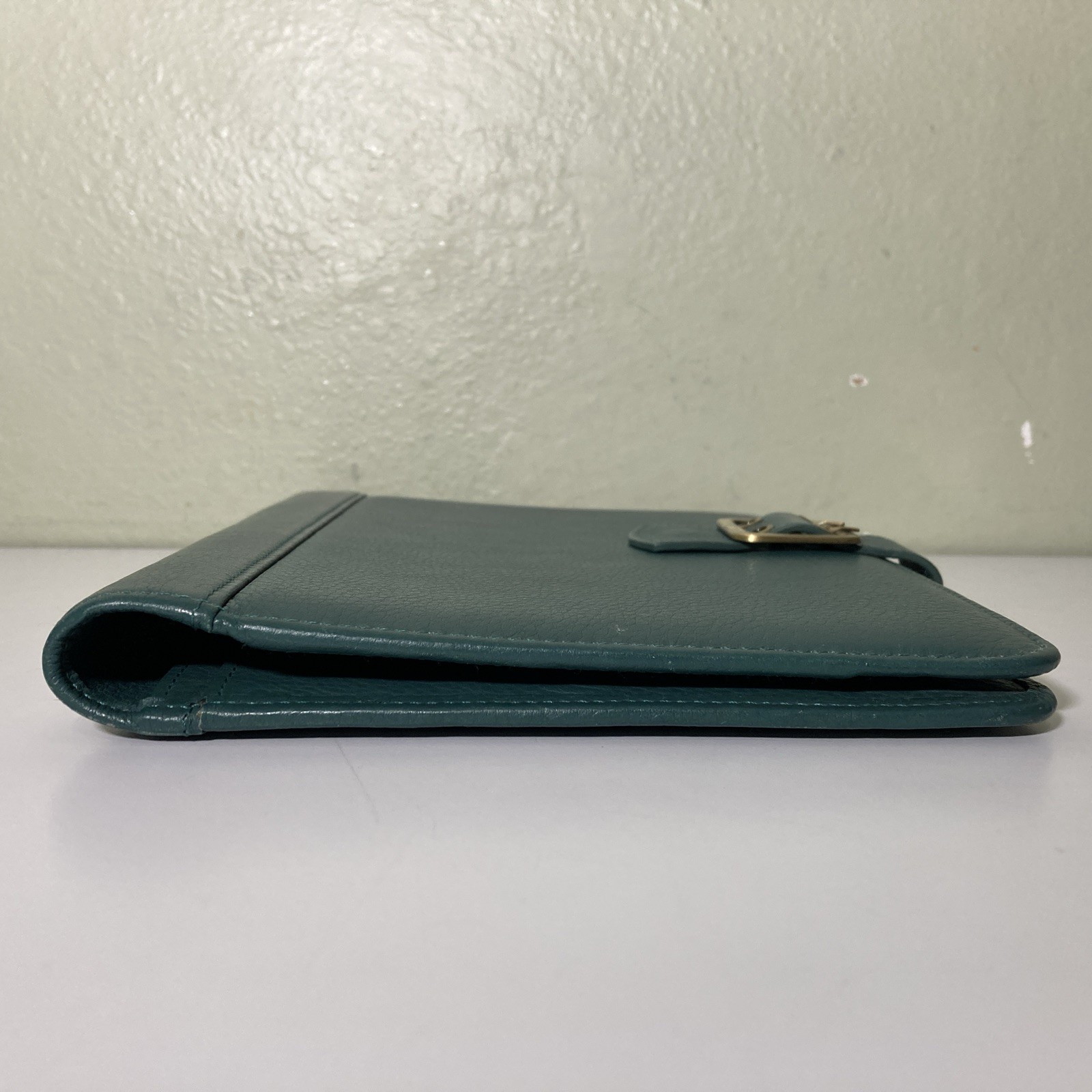 Franklin Covey Green Planner Binder Organizer Faux Leather Strap Closure