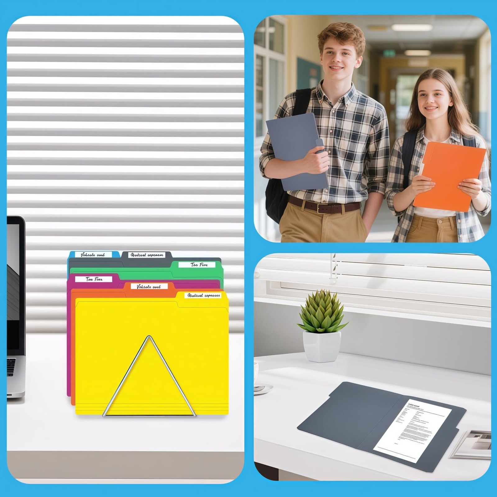 120 Pack Colored File Folders, 1/3 Cut Tab Letter Size 8.5″ x 11″ Manila Fold..