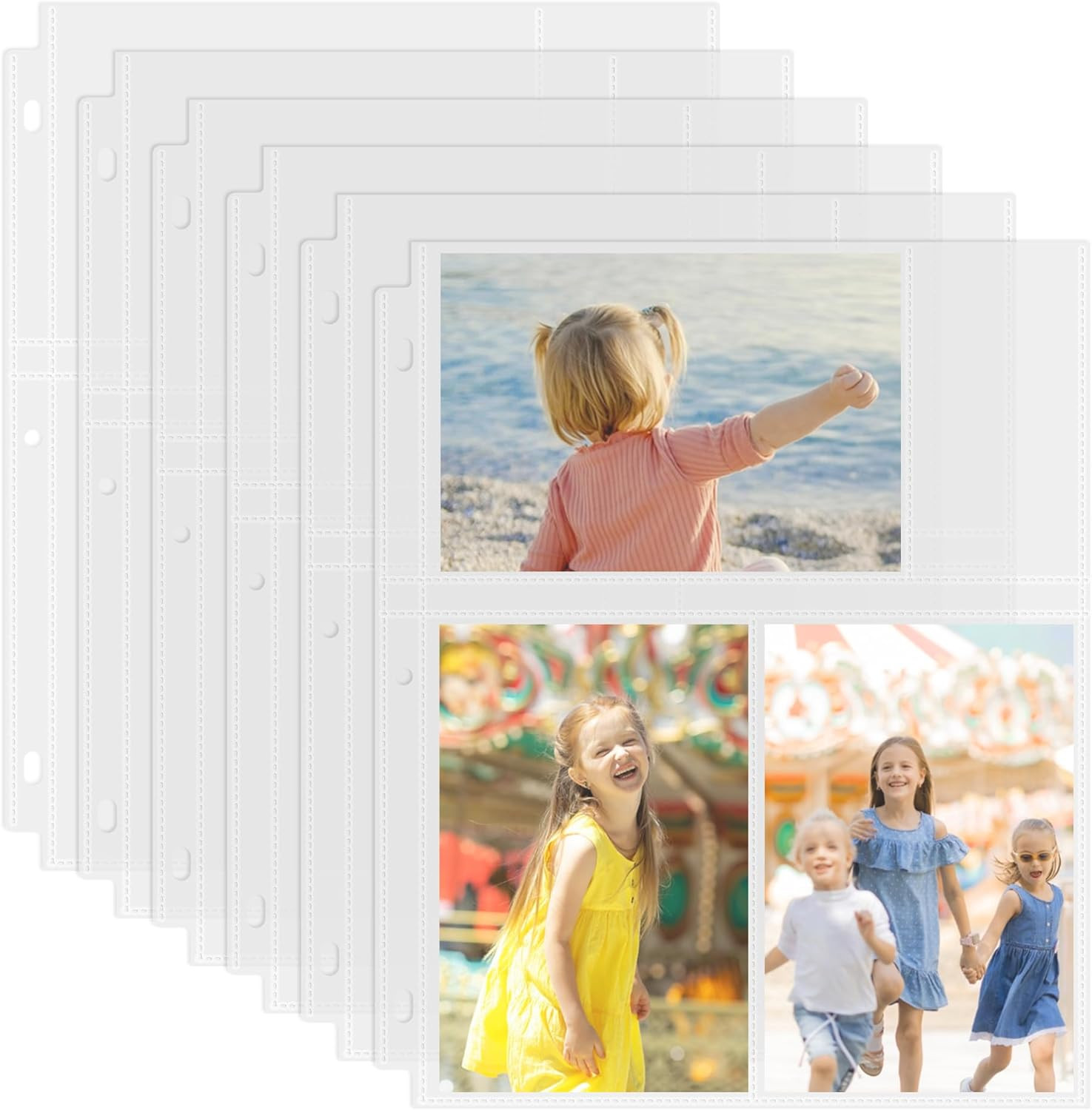 50 Pack 4 x 6 Photo Sleeves for 3 Ring Binder 300 Pictures Photo Page Protectors
