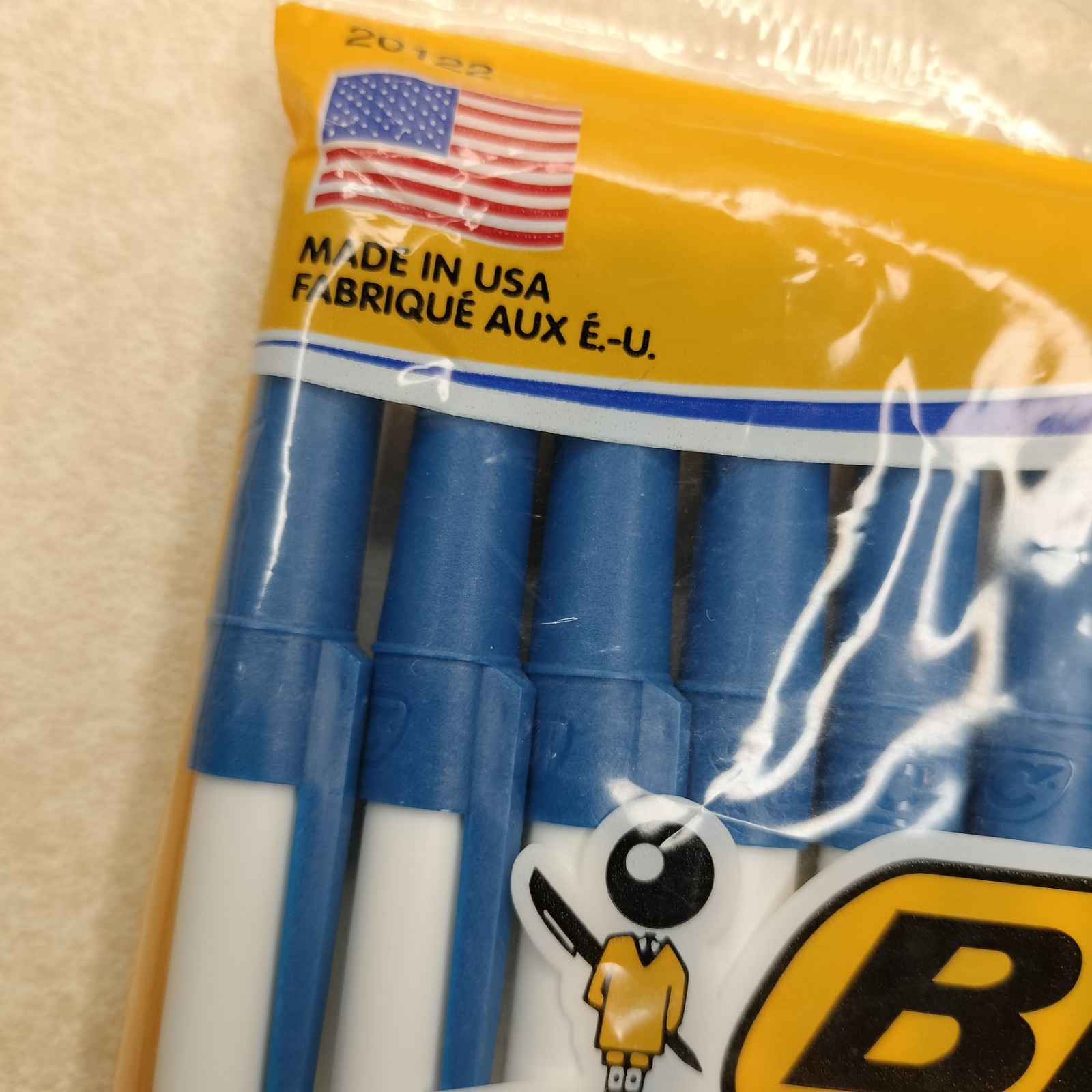 New Sealed Vintage BIC Round Stic Ballpoint Pens Blue Medium 10-Pack USA ~20122