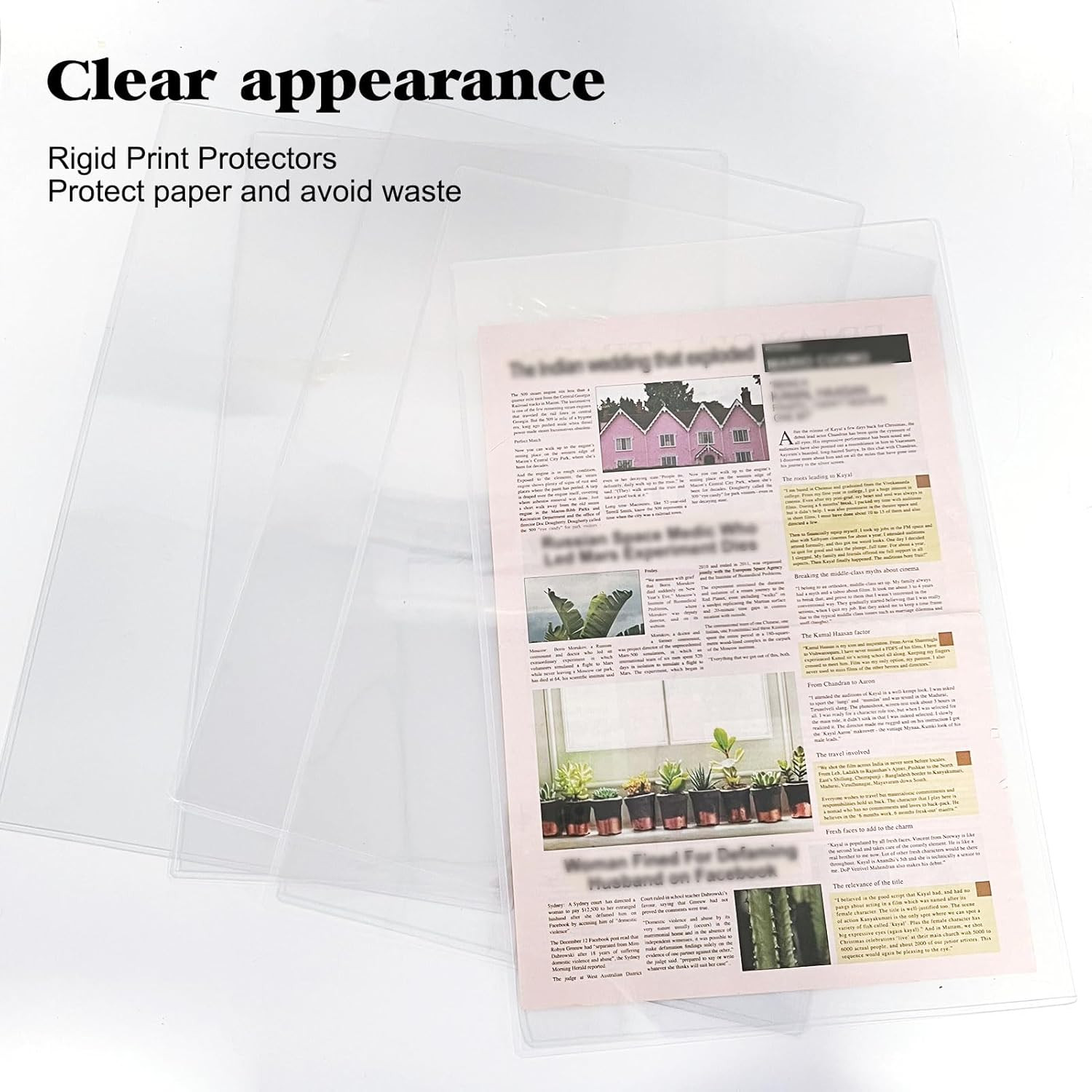 11″ X 17″ Hard Plastic Sheet Protectors, Menu Rigid Print Protectors, Clear Cert