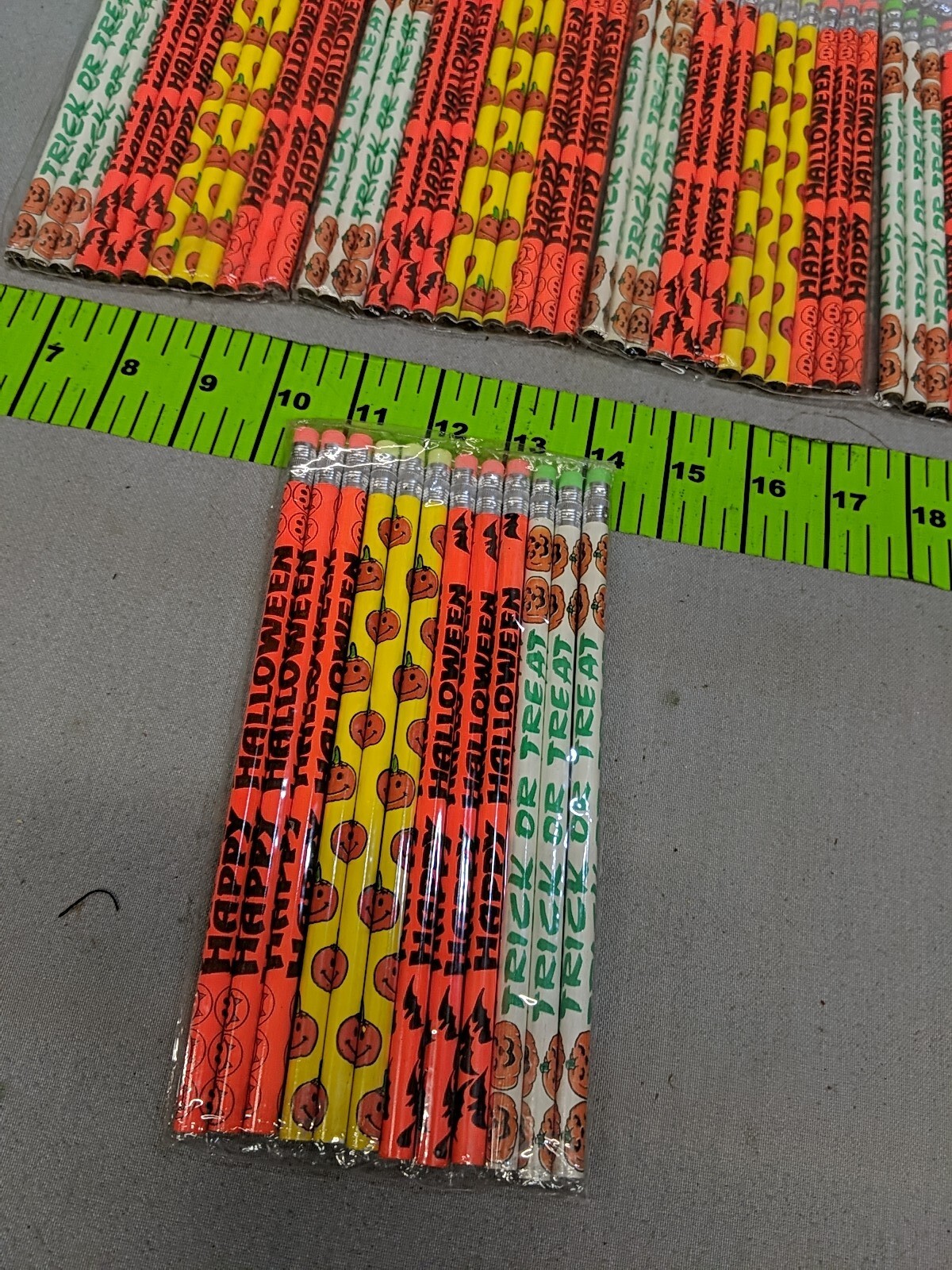 Lot Of 7 Multicolor Design Halloween Pumpkin #2 Wooden Pencils 12 Per Pack (84)