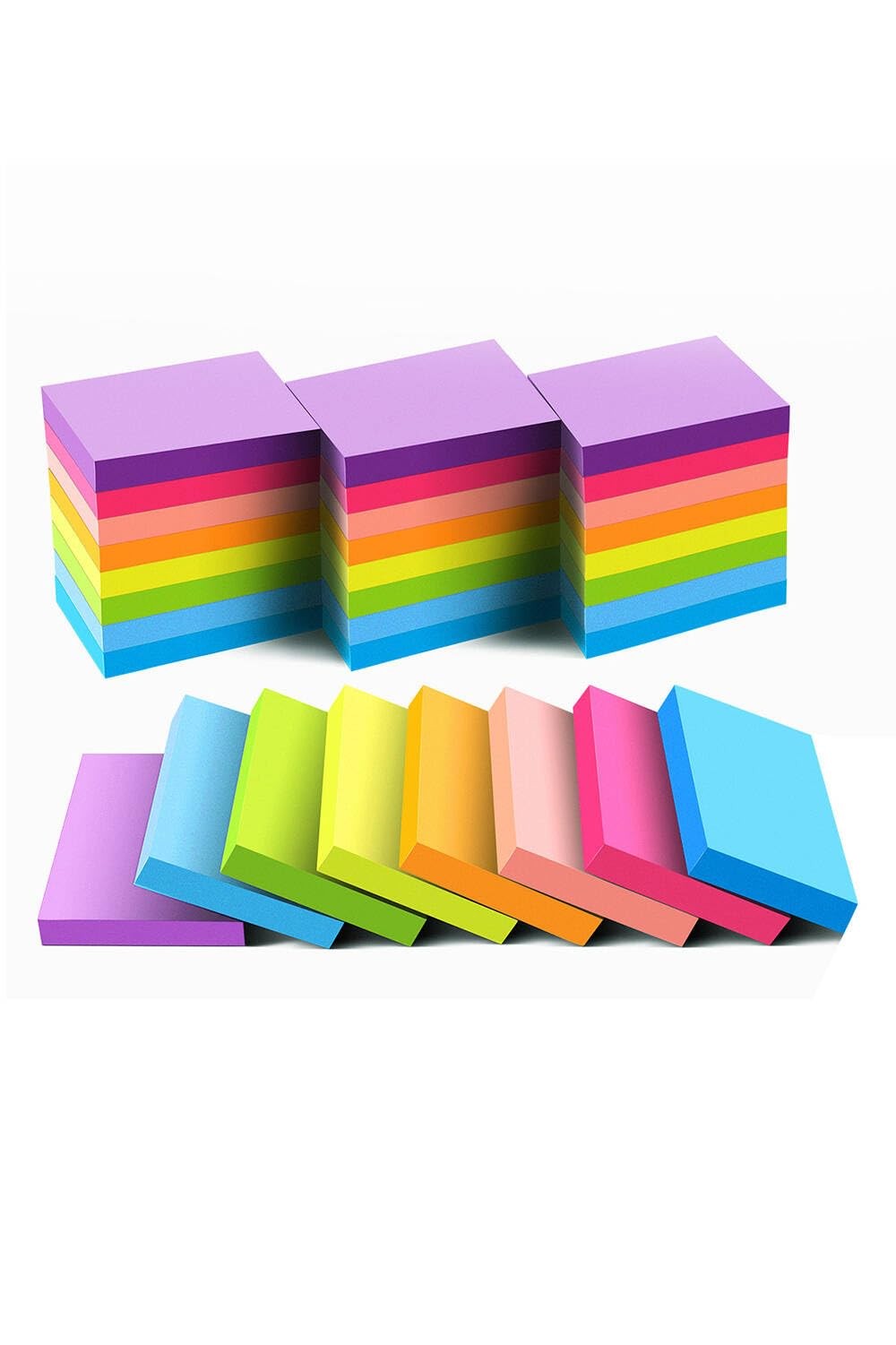 Mini Sticky Notes 1.5×2 Inches, Bright Colors Self-Stick Pads, 24 Pack, 75 Sh…