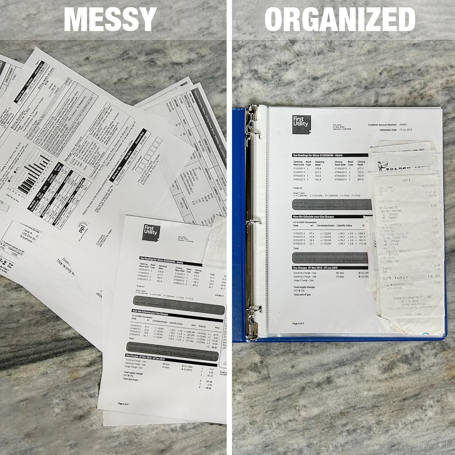 Plastic Sheet Protectors for 3 Ring Binder, Non-Glare Standard Weight,