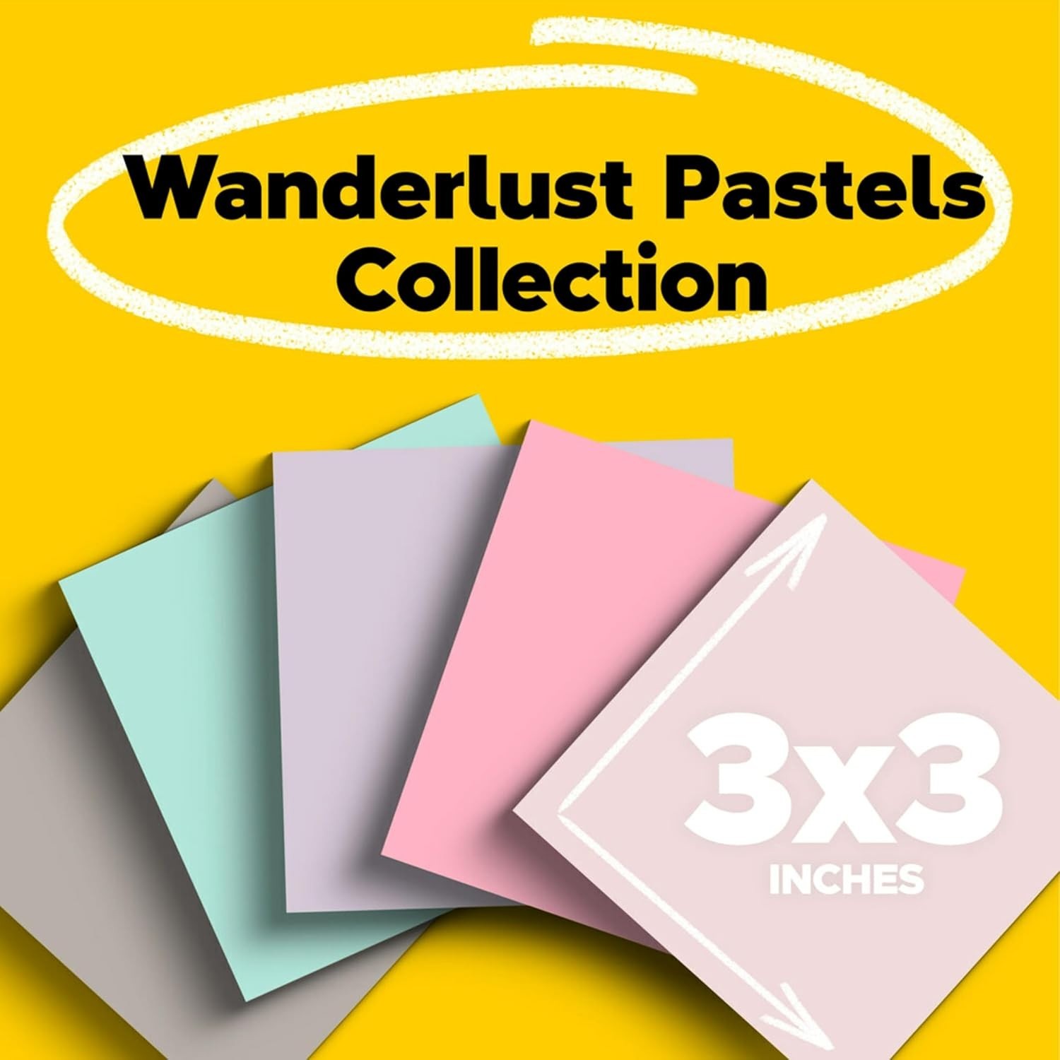 Post it Super Sticky Notes 3×3 Wanderlust Collection 5 Pads 70 Sheets Recycled