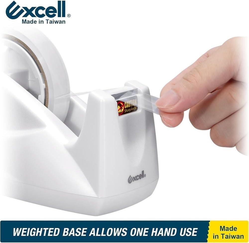 Excell Premium Dual-Core Desk Tape Dispenser Weighted Base 1″ & 3″ Core No Tape