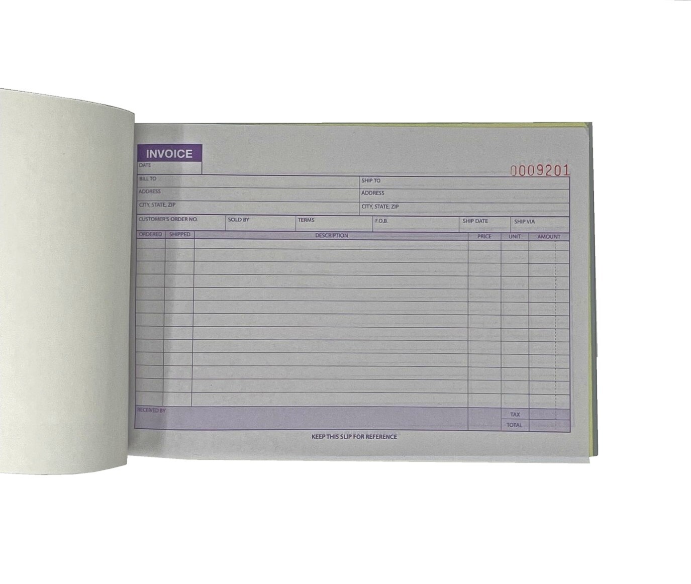 5PK Carbonless Invoice Receipt Record Book 2 Part 50 Sets Duplicate Receipt Copy