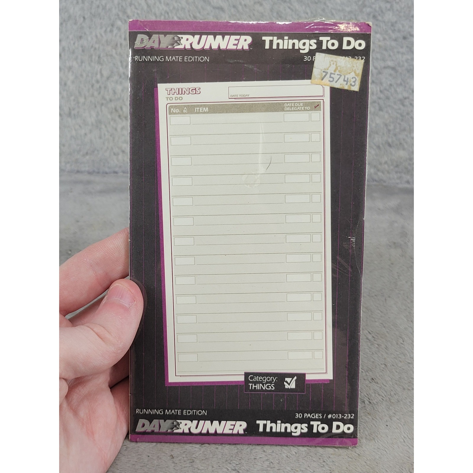 Vintage Day Runner Running Mate Things To Do 30 Pages Refill 013-232 6 Ring 1986