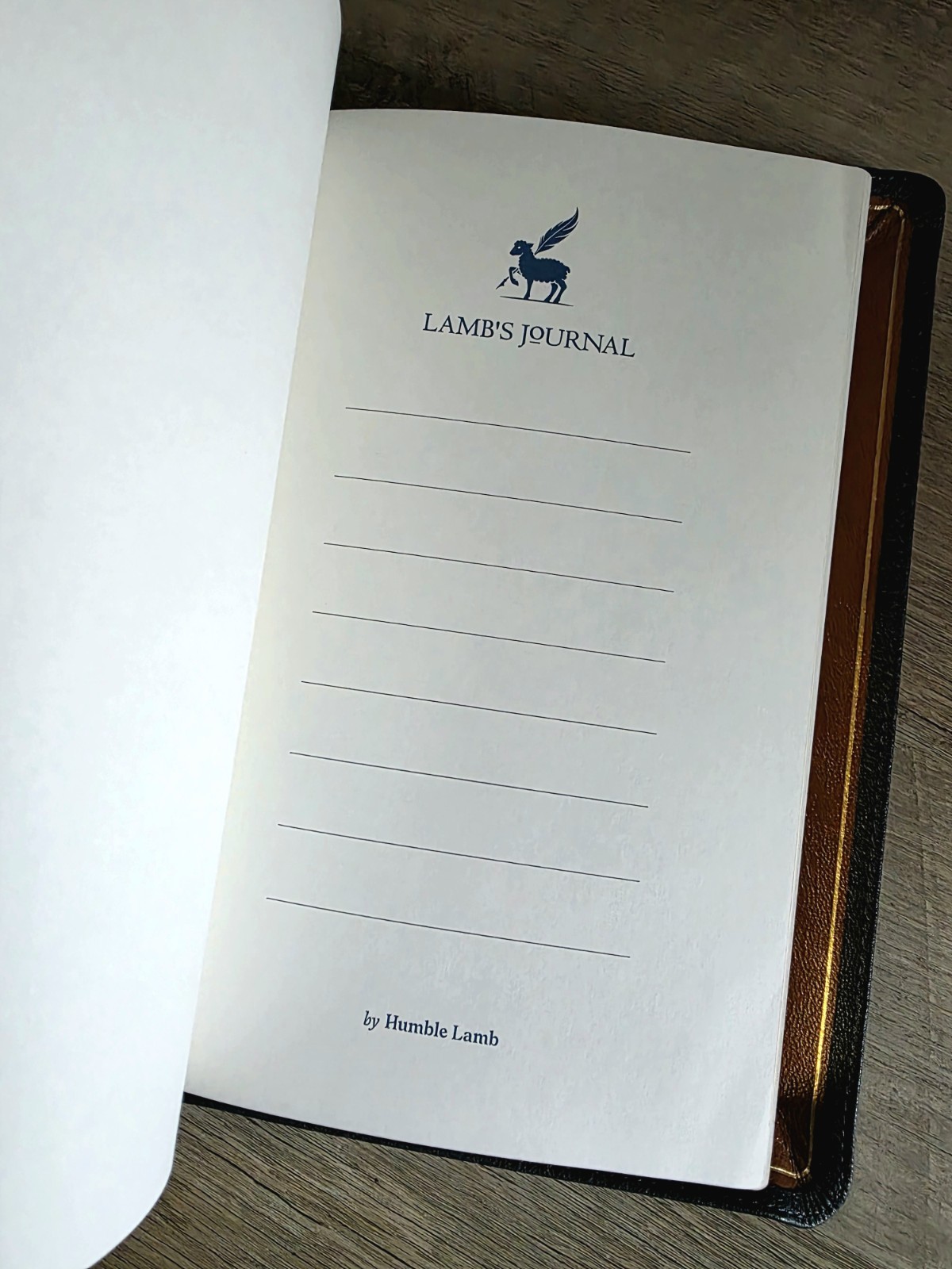 Humble Lamb Lamb’s Journal Sahara Blue Full-Grain Goatskin Leather, Illustrated