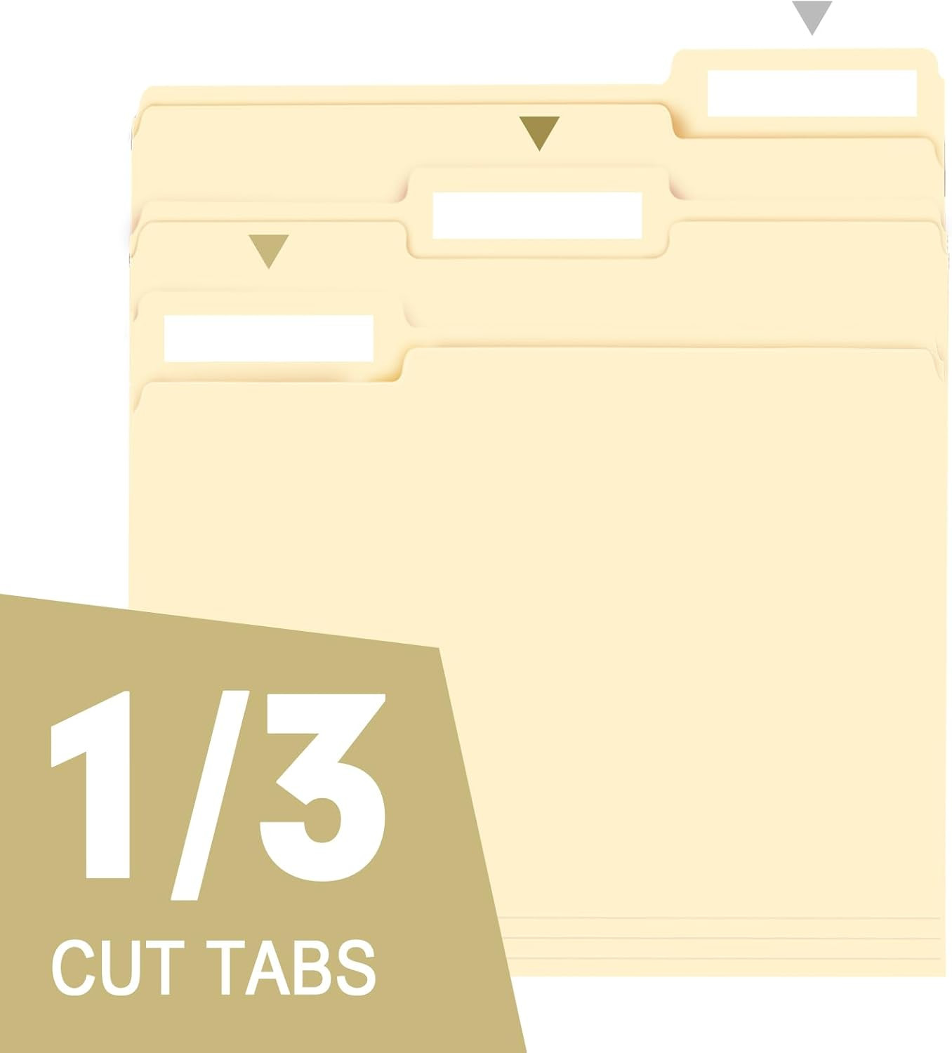 File Folder, 150 Pack 1/3 Cut Tab File Folders Letter Size, Manila Folders, Fol
